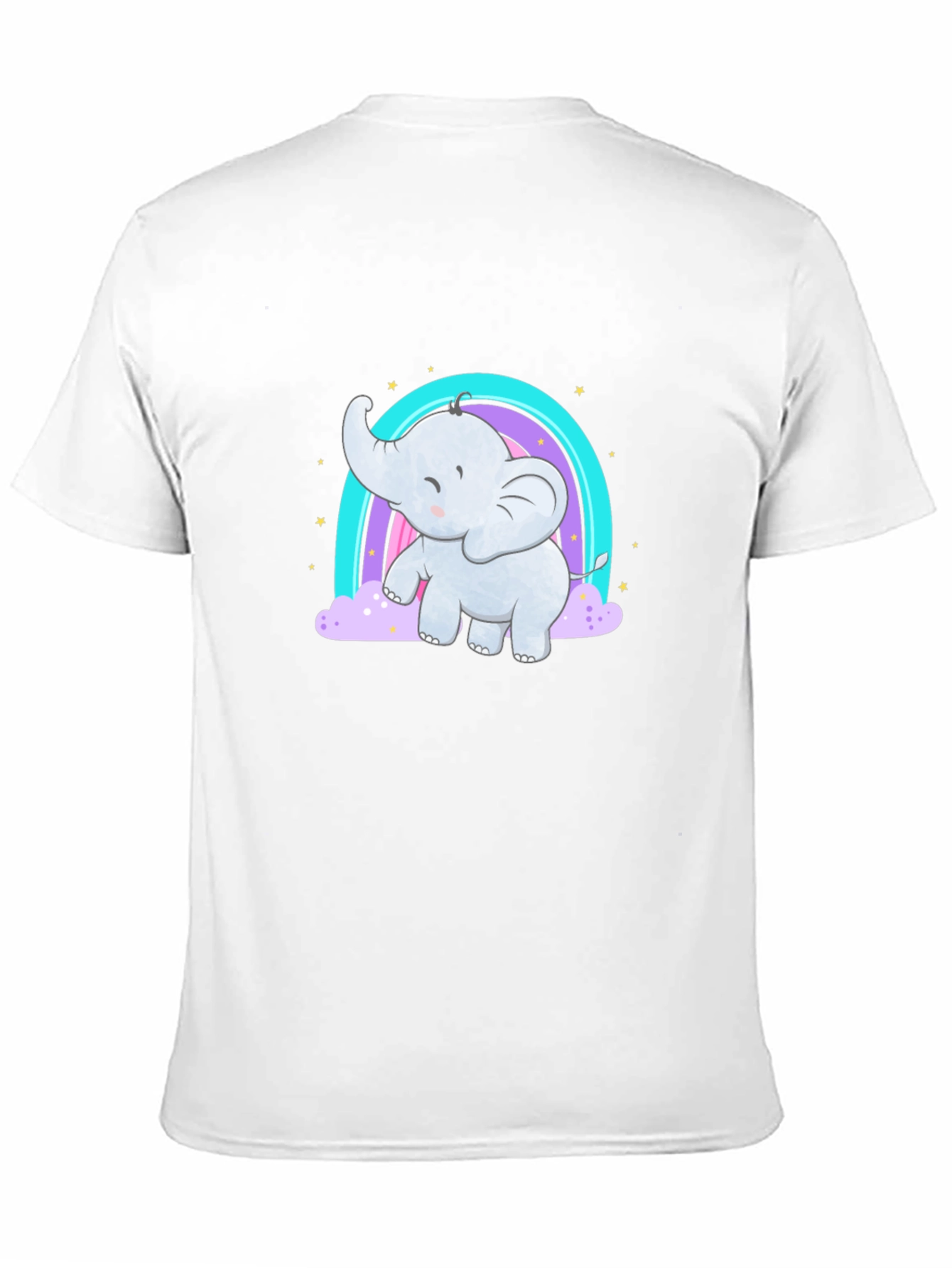 Cute Elephant Rainbow T-Shirt - Black