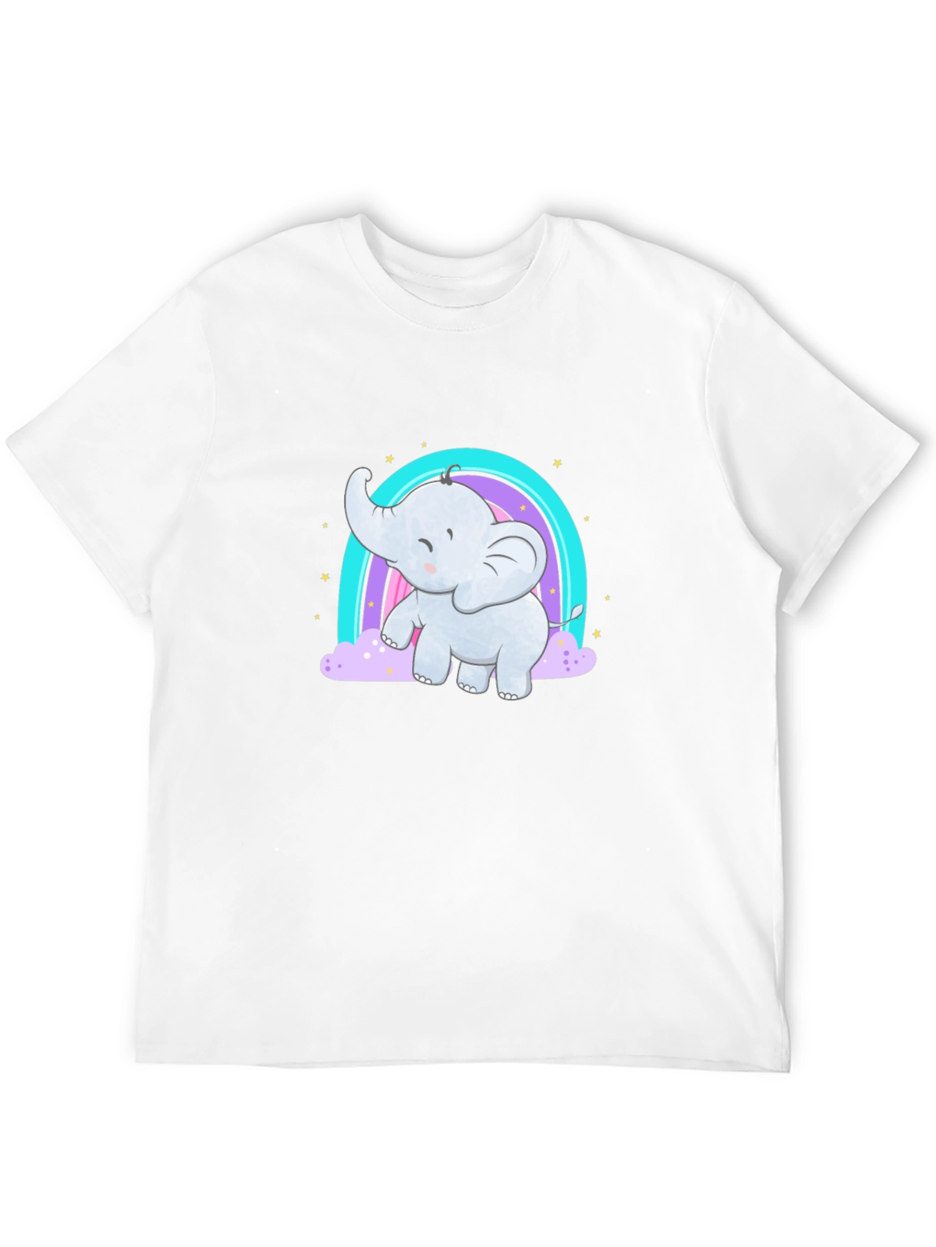 Cute Elephant Rainbow T-Shirt - Black