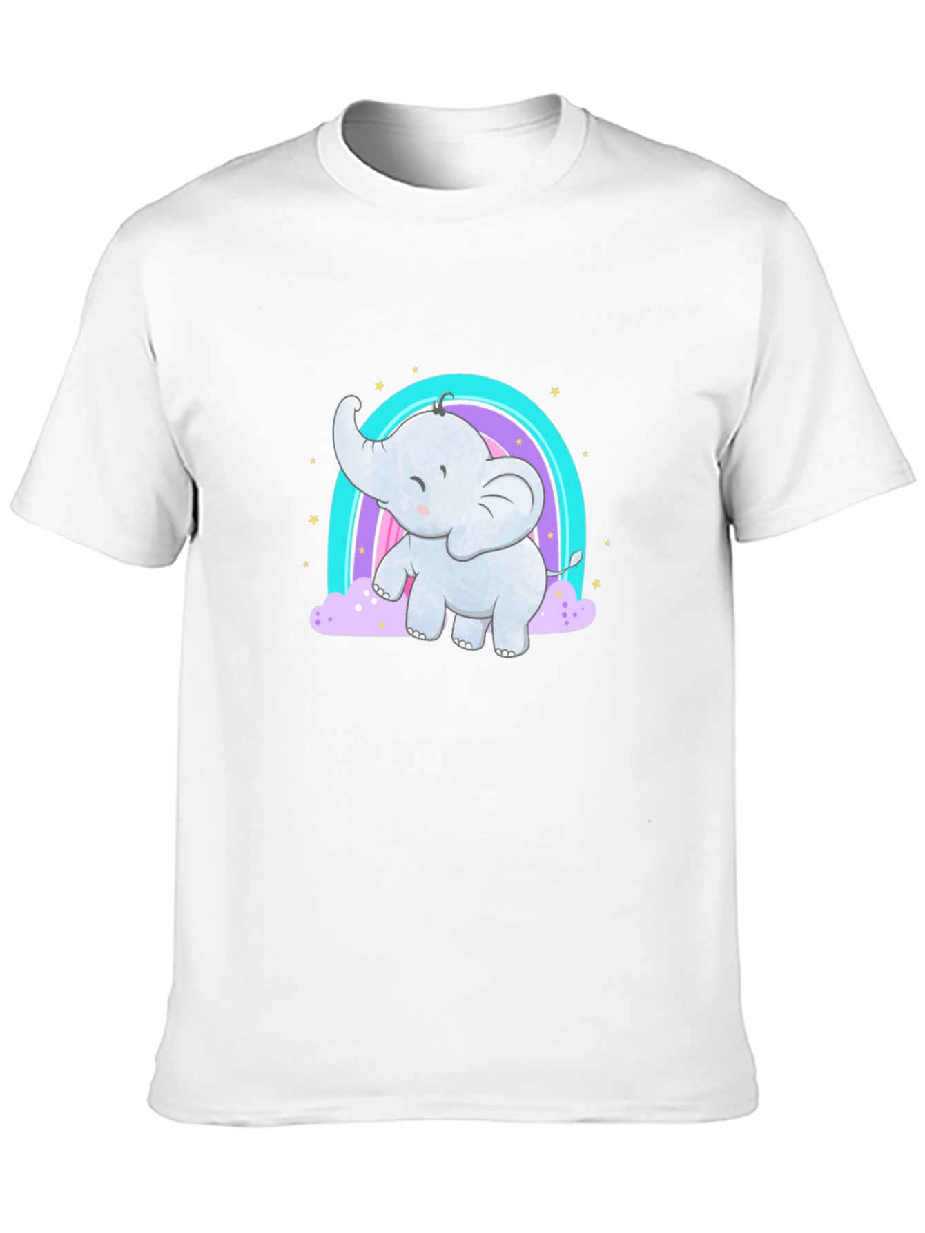 Cute Elephant Rainbow T-Shirt - Black