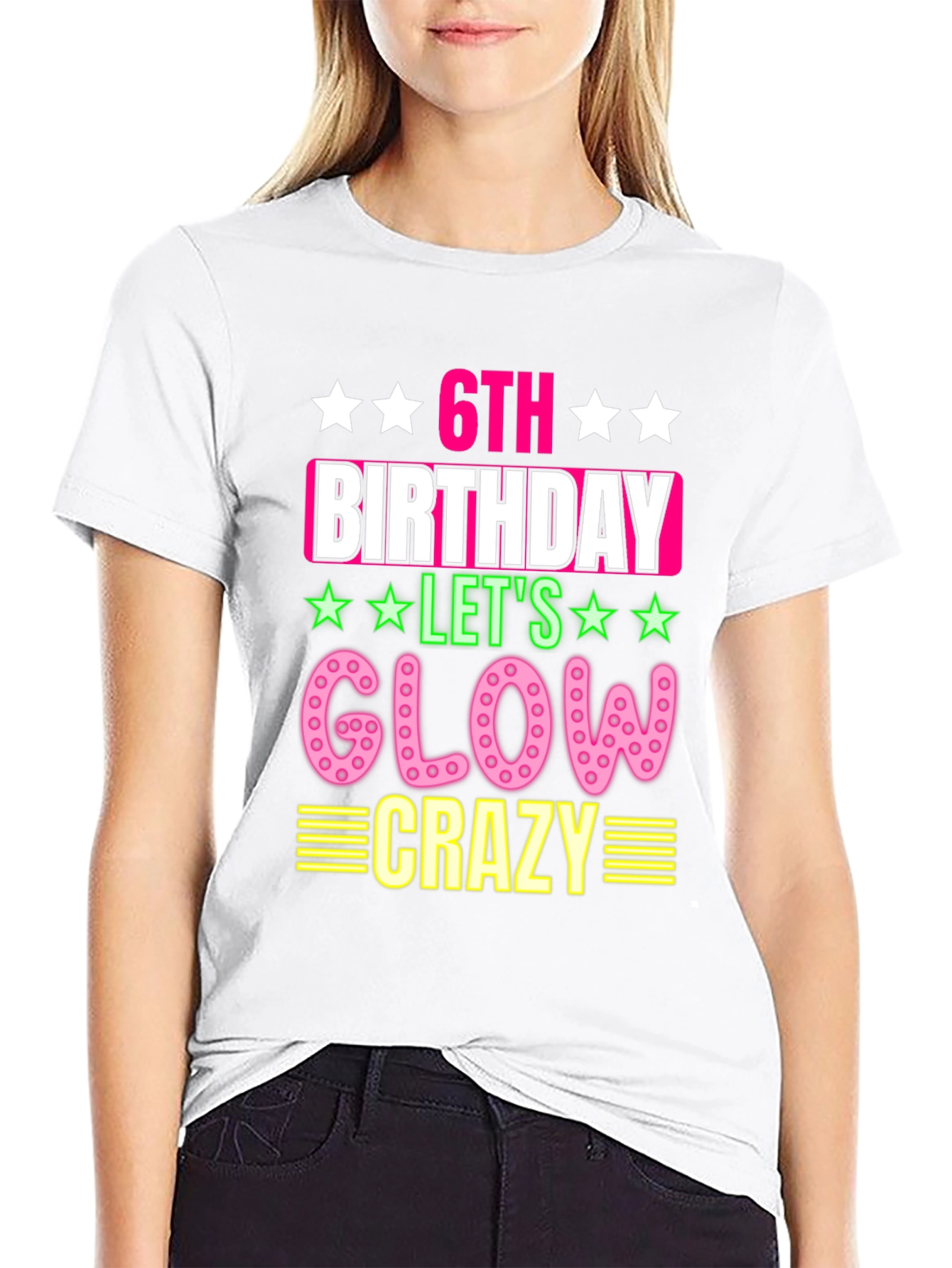 6th Birthday Glow Crazy T-Shirt