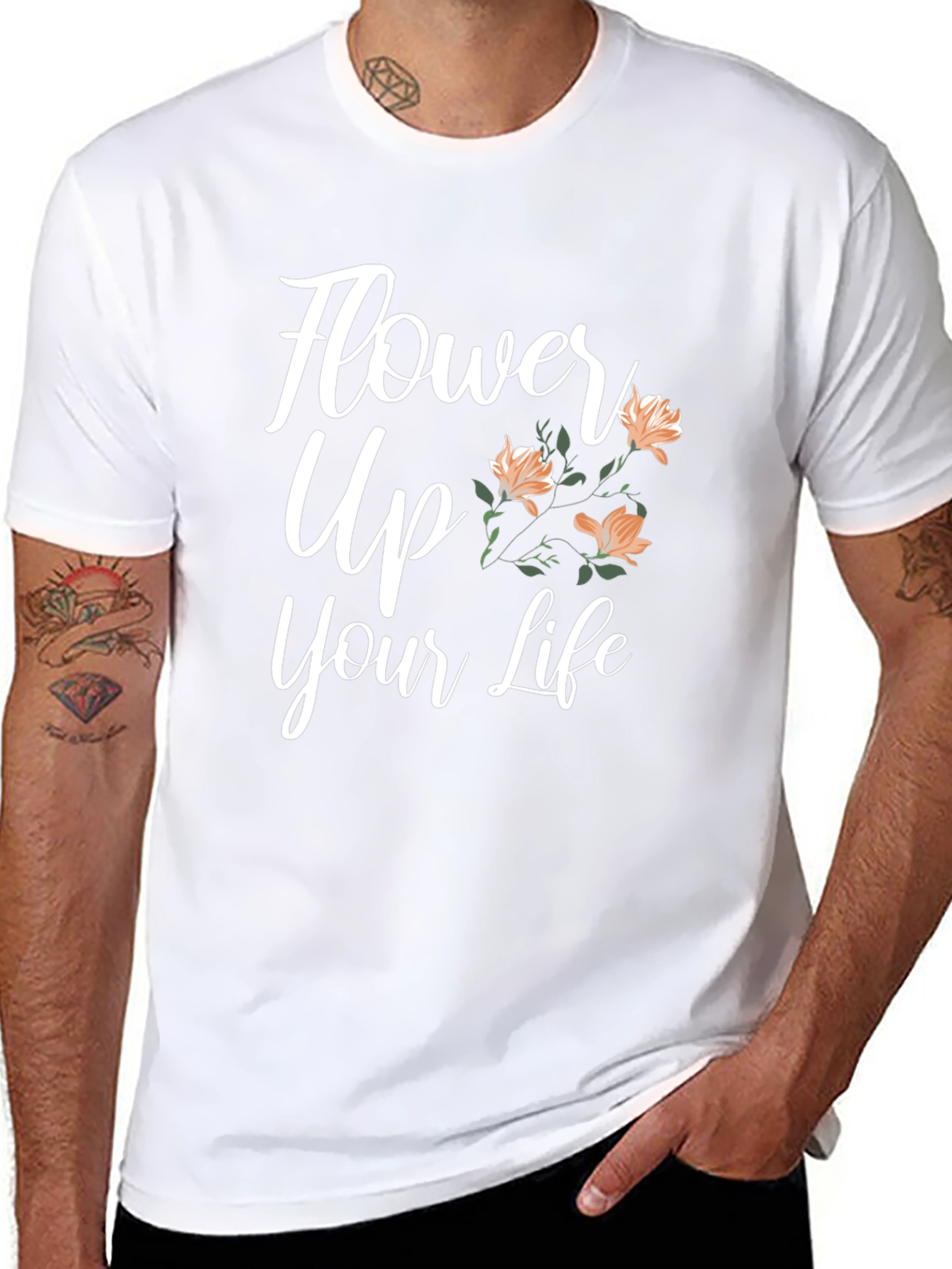 Floral Flower Up Your Life Graphic T-Shirt