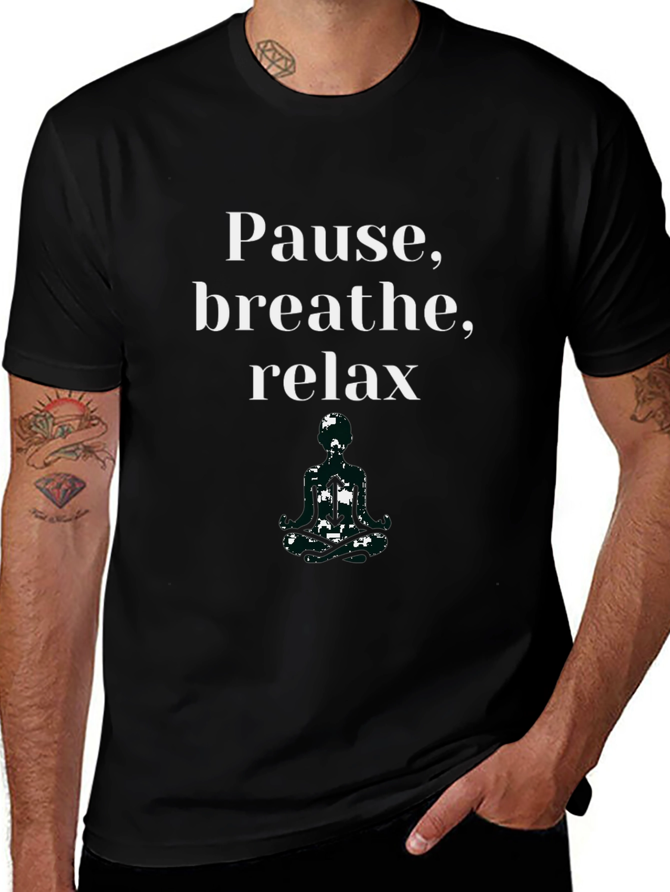 Pause Breathe Relax T-Shirt - Zen Meditation Tee