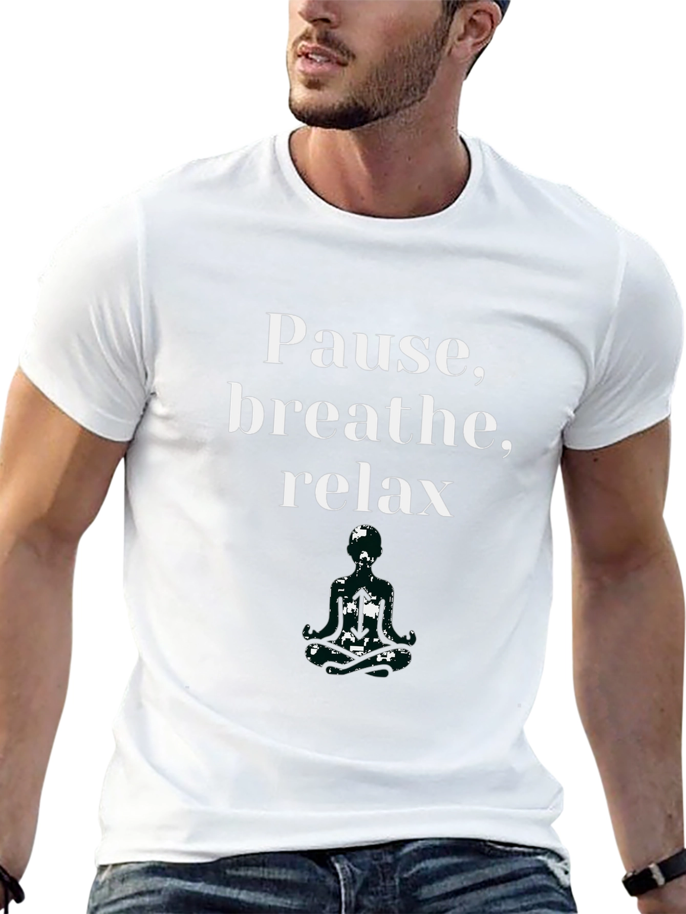 Pause Breathe Relax T-Shirt - Zen Meditation Tee