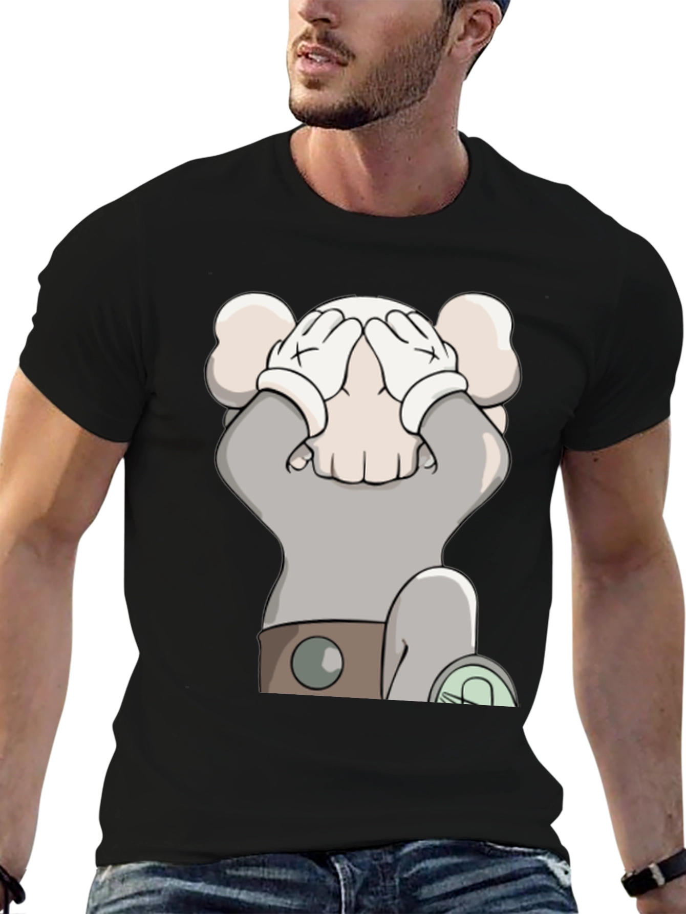 Cartoon Graphic Black T-Shirt
