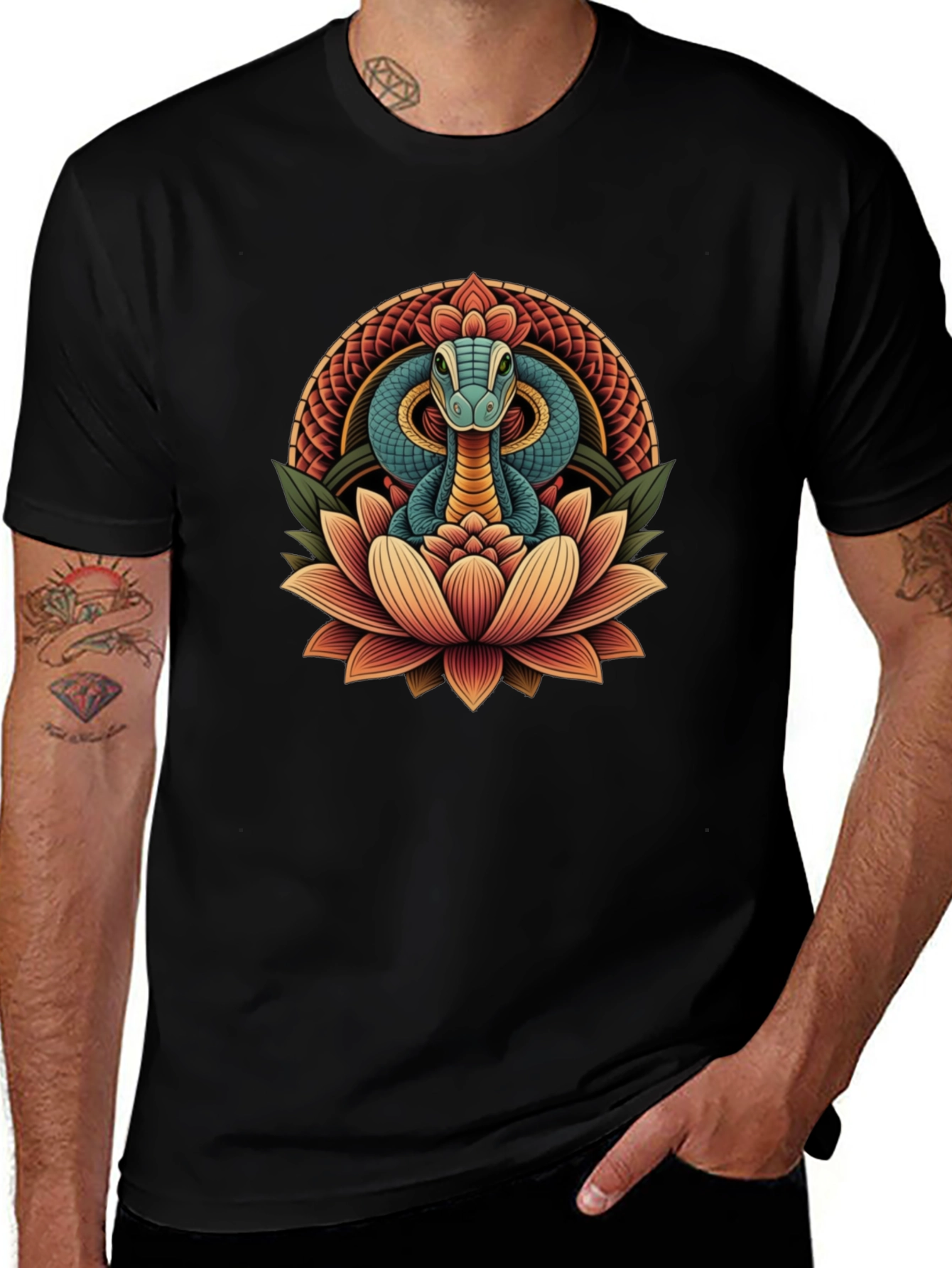 Snake Lotus Graphic Tee - Stylish Unisex Design