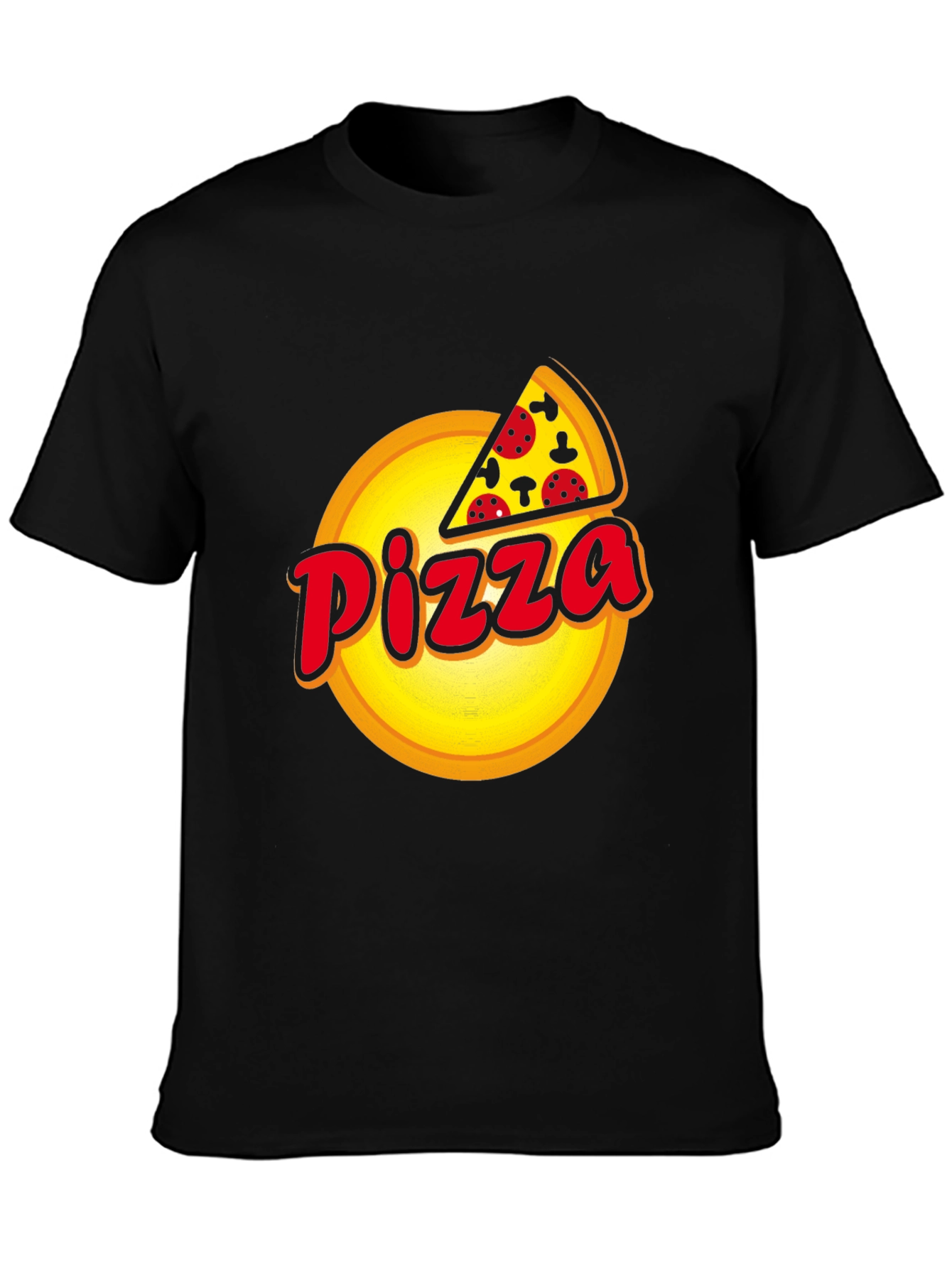 Pizza Graphic Black T-Shirt - Foodie Fashion