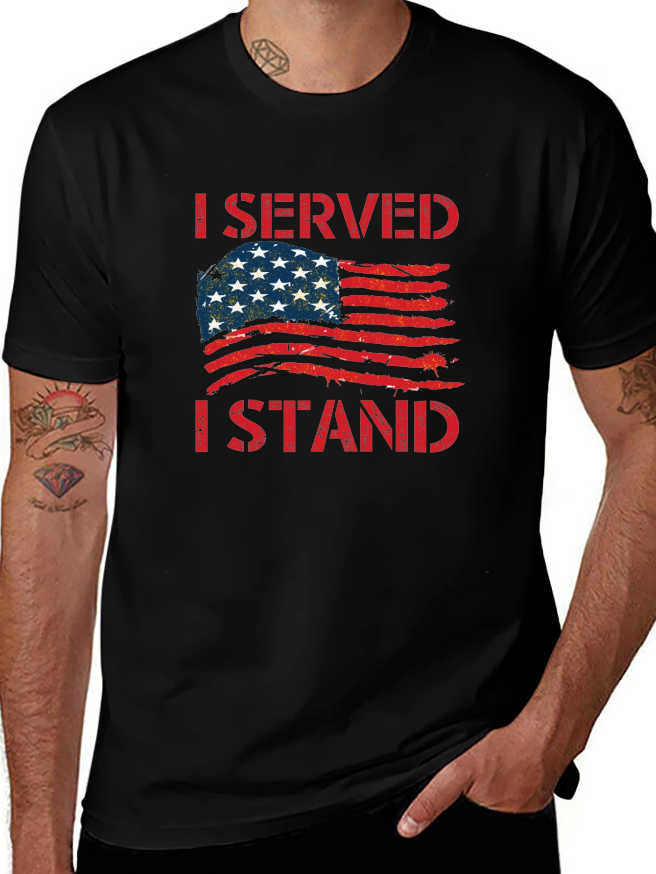 I Served I Stand Patriotic Graphic Tee