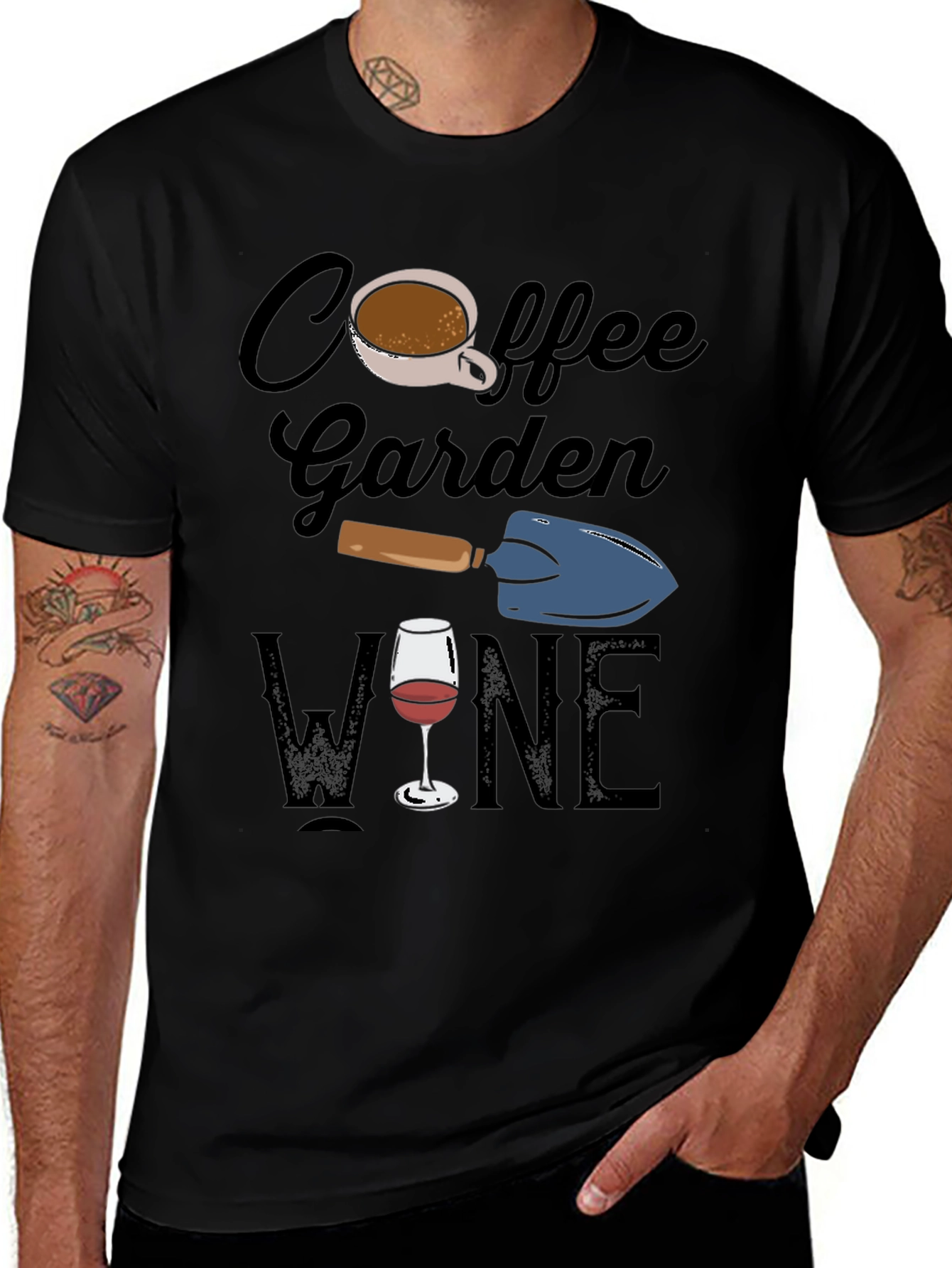 Coffee Garden Wine T-Shirt - Gardening Lover Tee