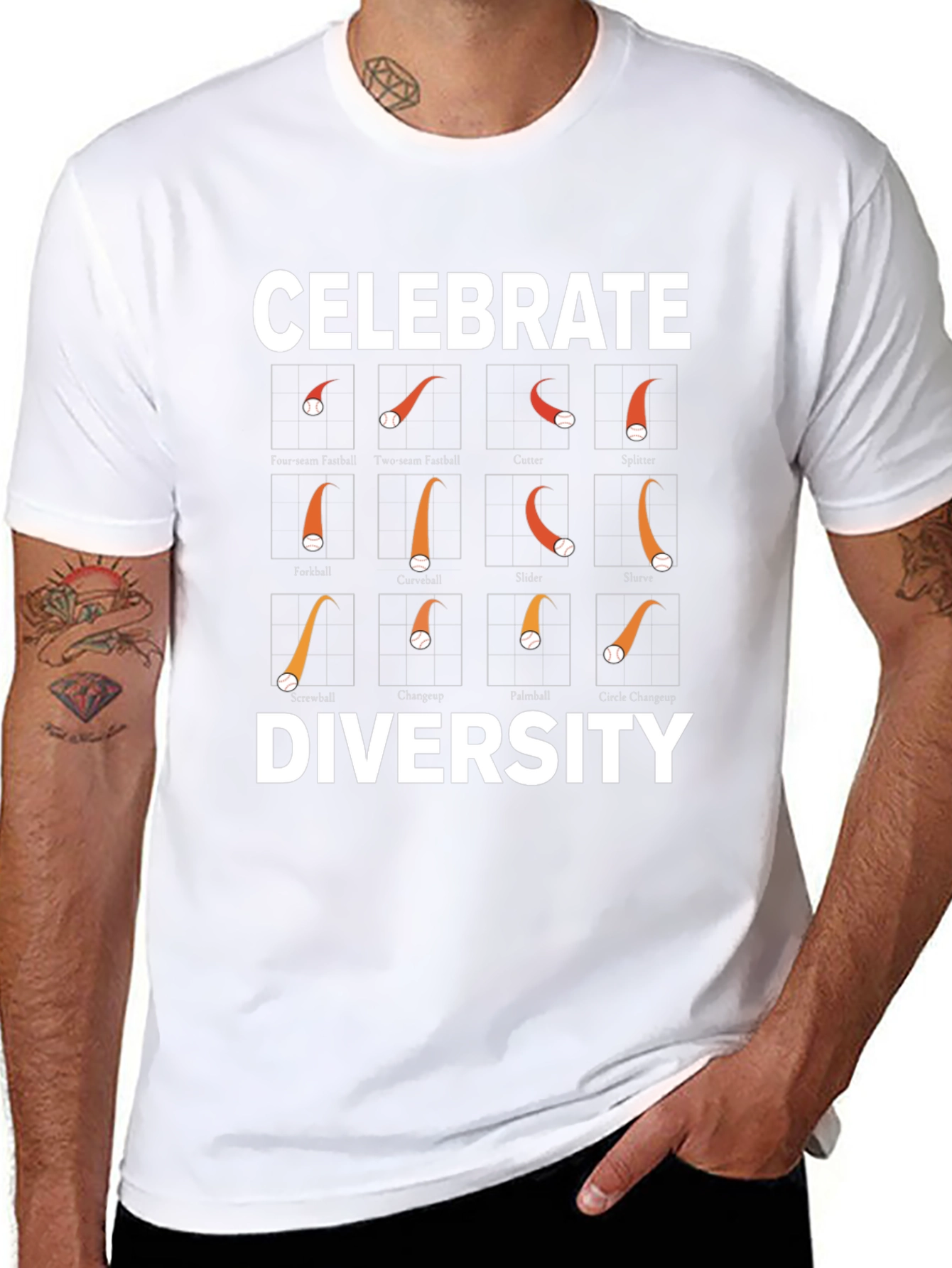 Celebrate Diversity Baseball Pitch T-Shirt