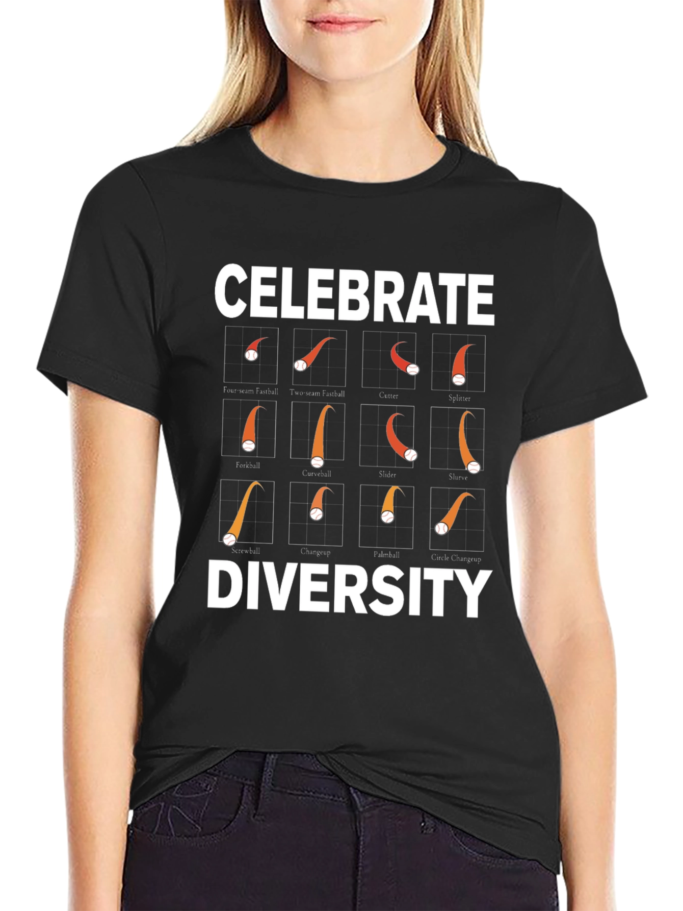 Celebrate Diversity Baseball Pitch T-Shirt