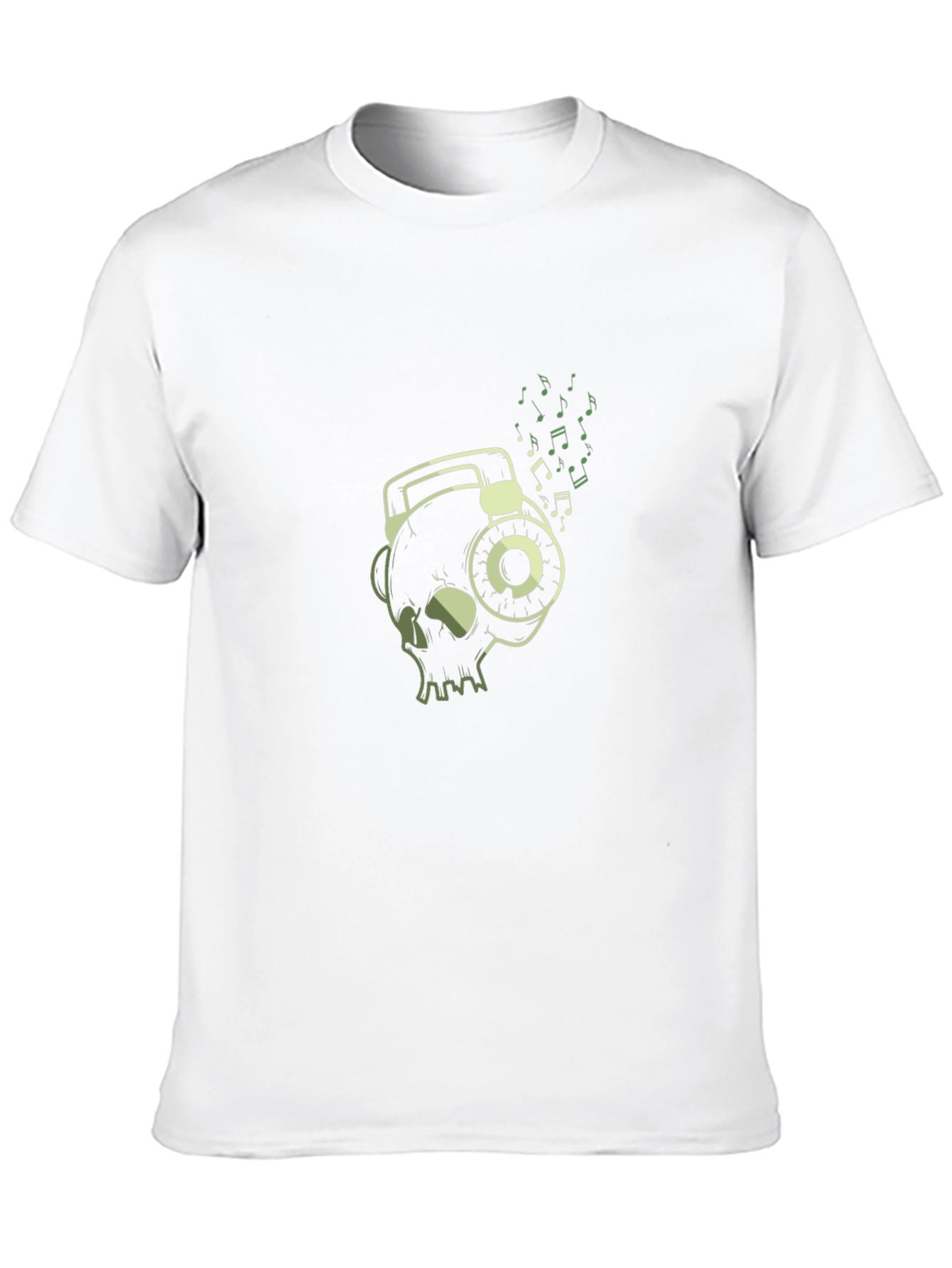 Skull Wearing Headphones Graphic T-Shirt