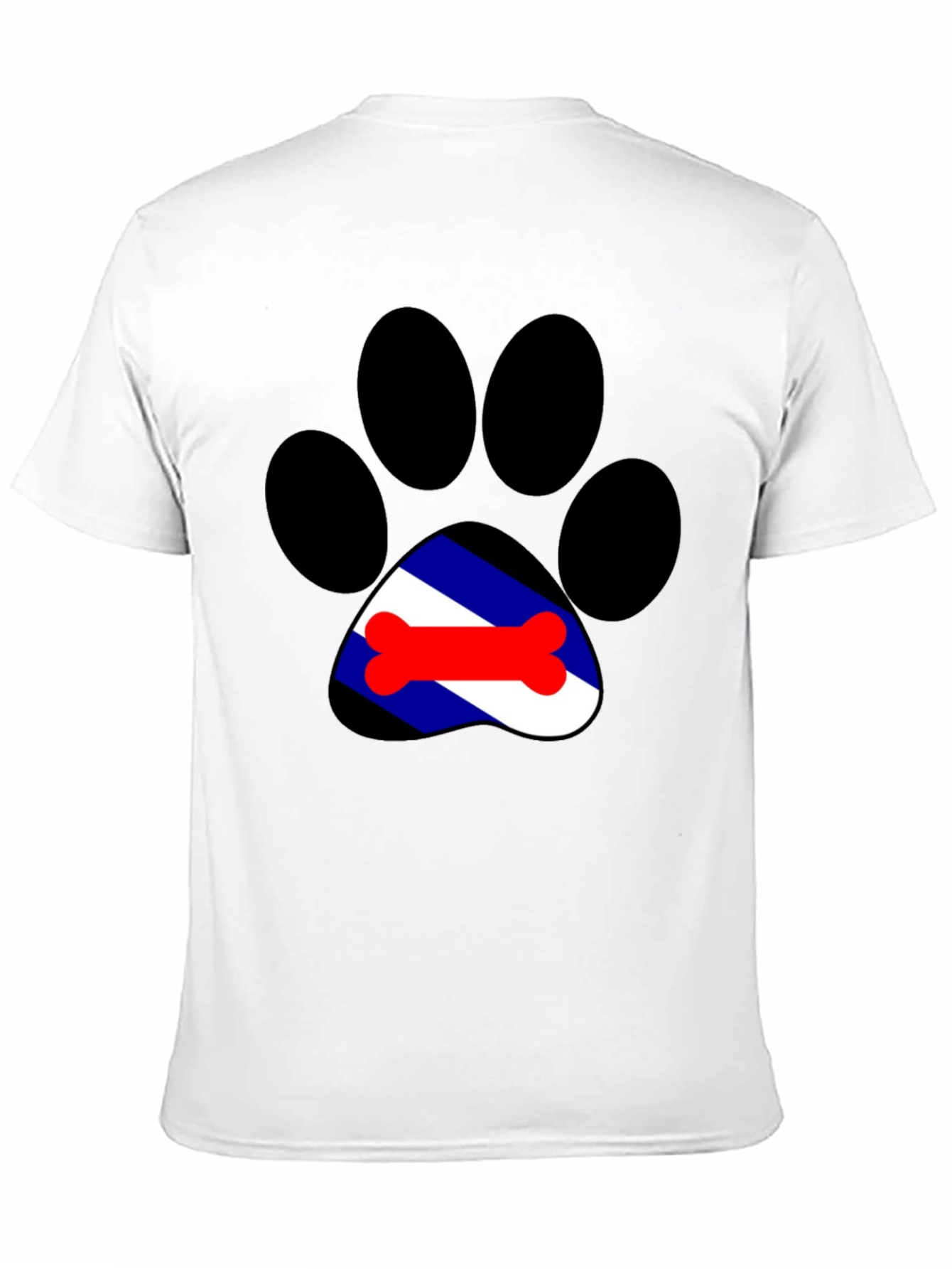 Dog Paw Print Tee - Leather Pride Bone