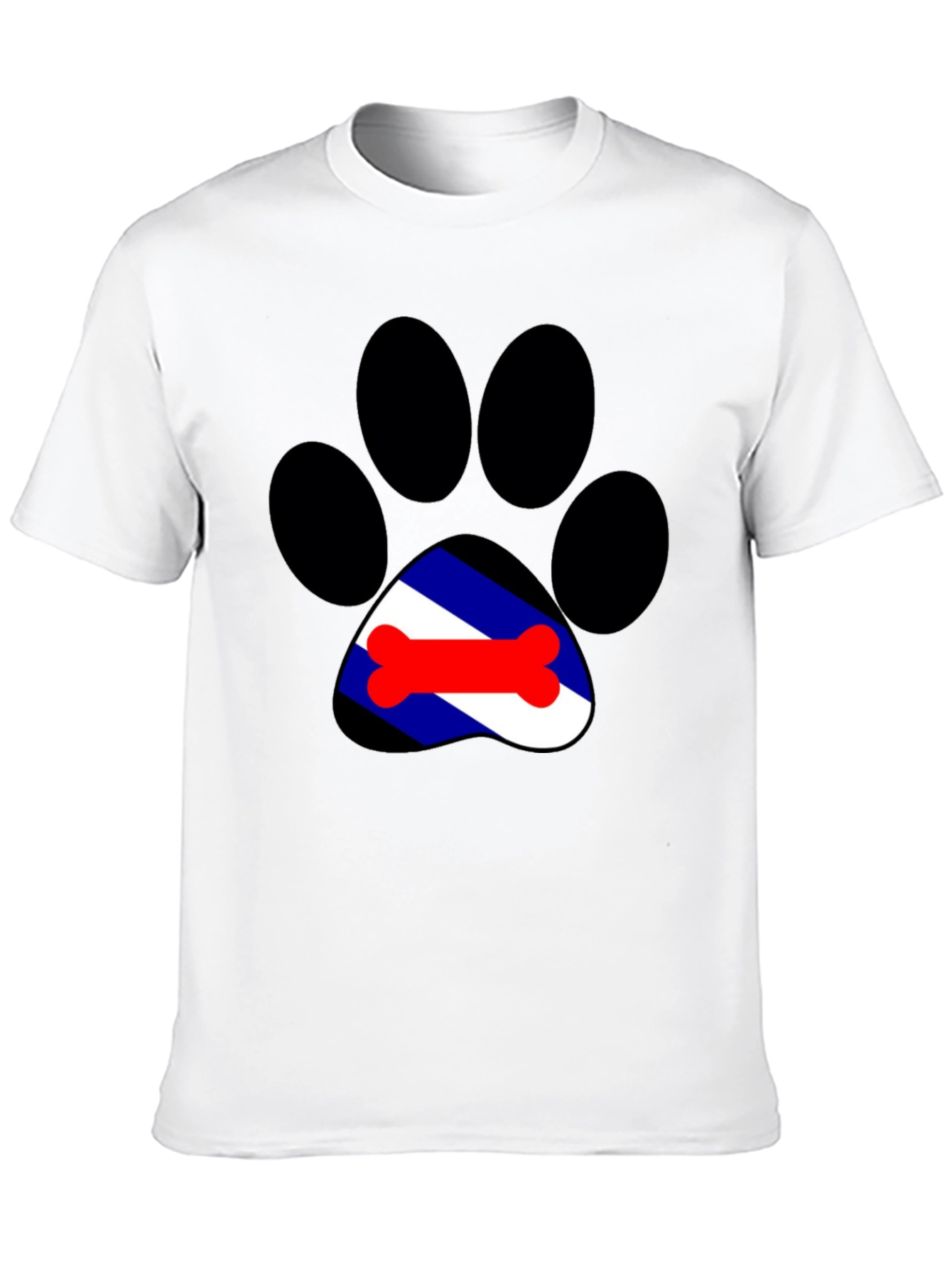 Dog Paw Print Tee - Leather Pride Bone