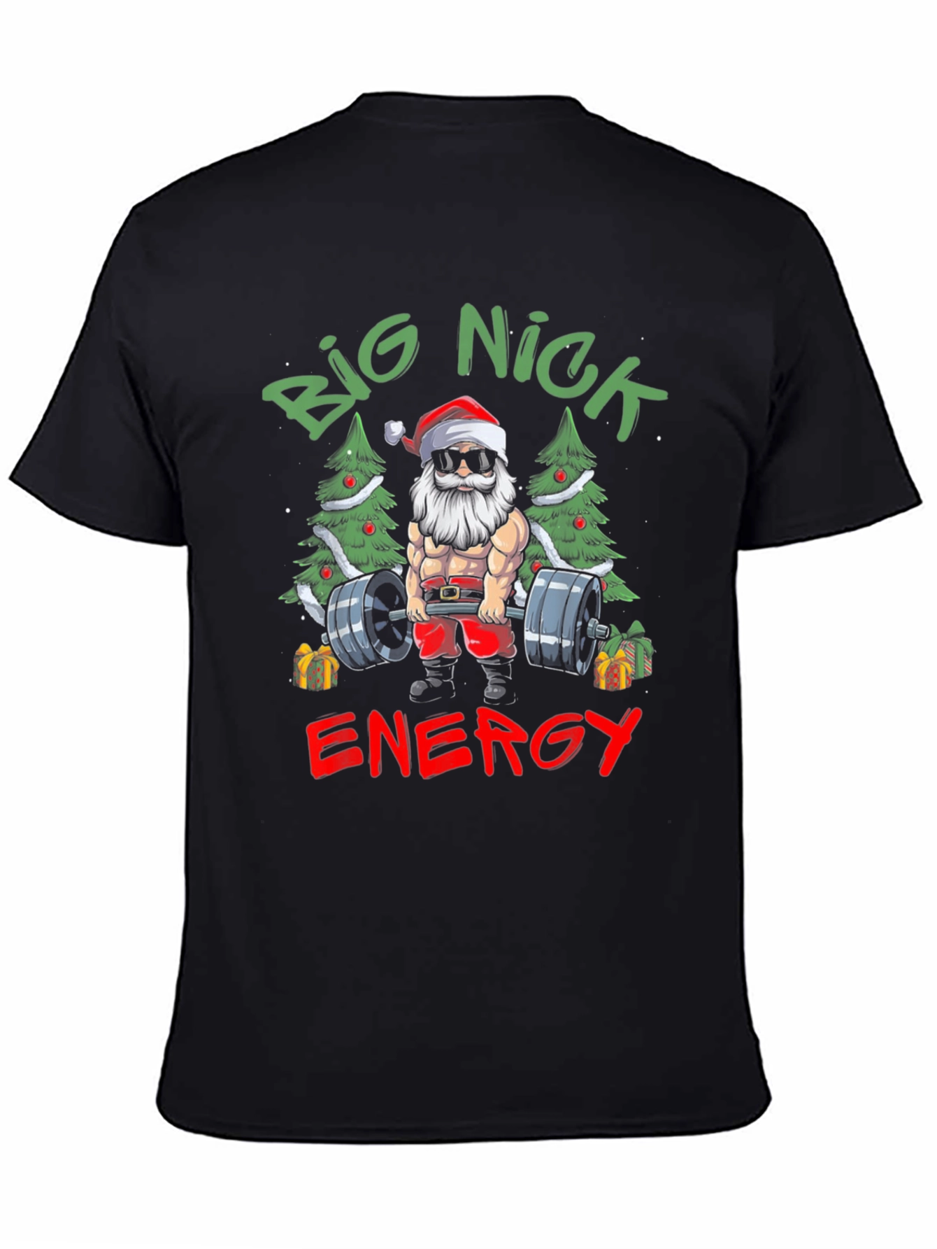Big Nick Energy Santa T-Shirt - Christmas Gym Wear
