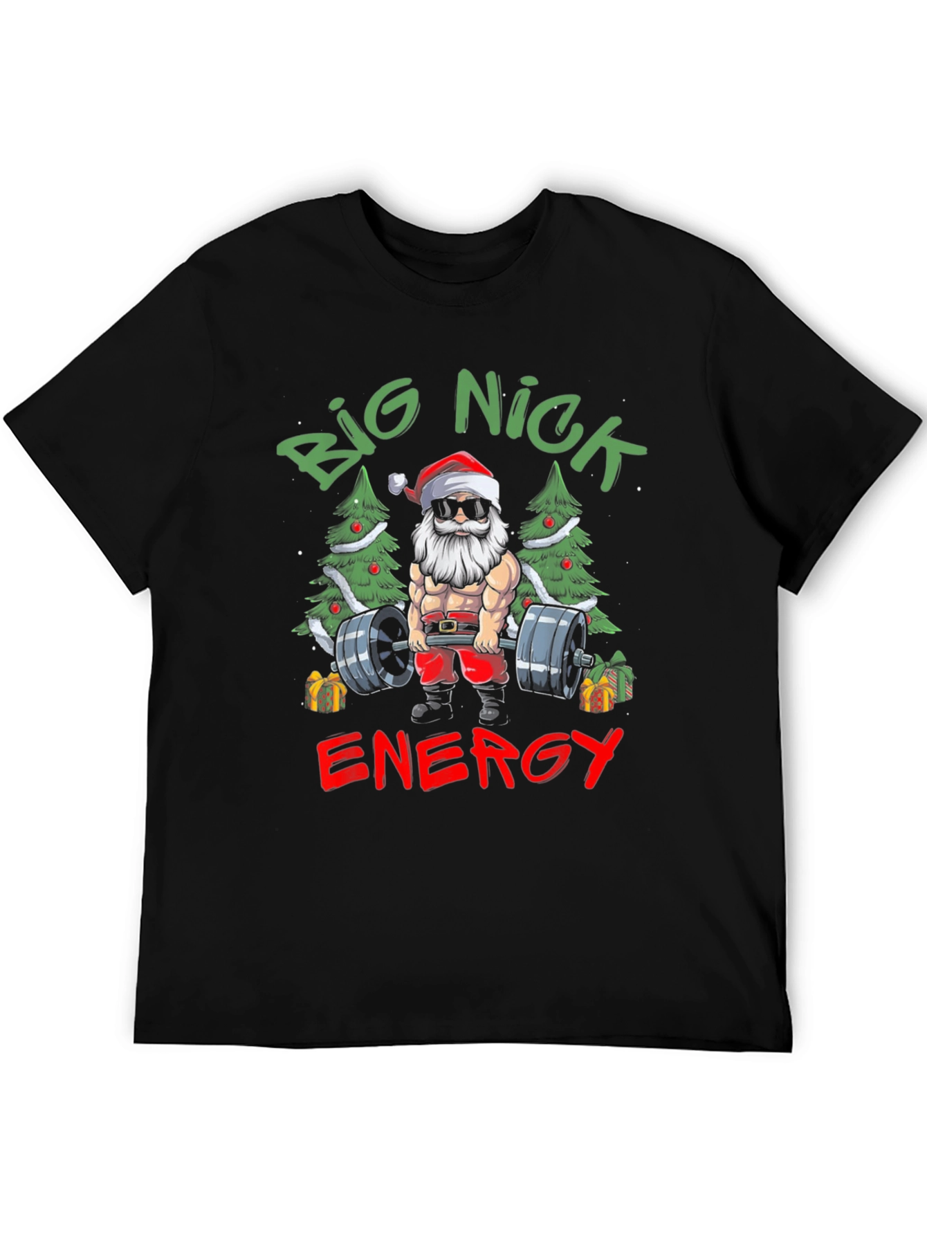Big Nick Energy Santa T-Shirt - Christmas Gym Wear