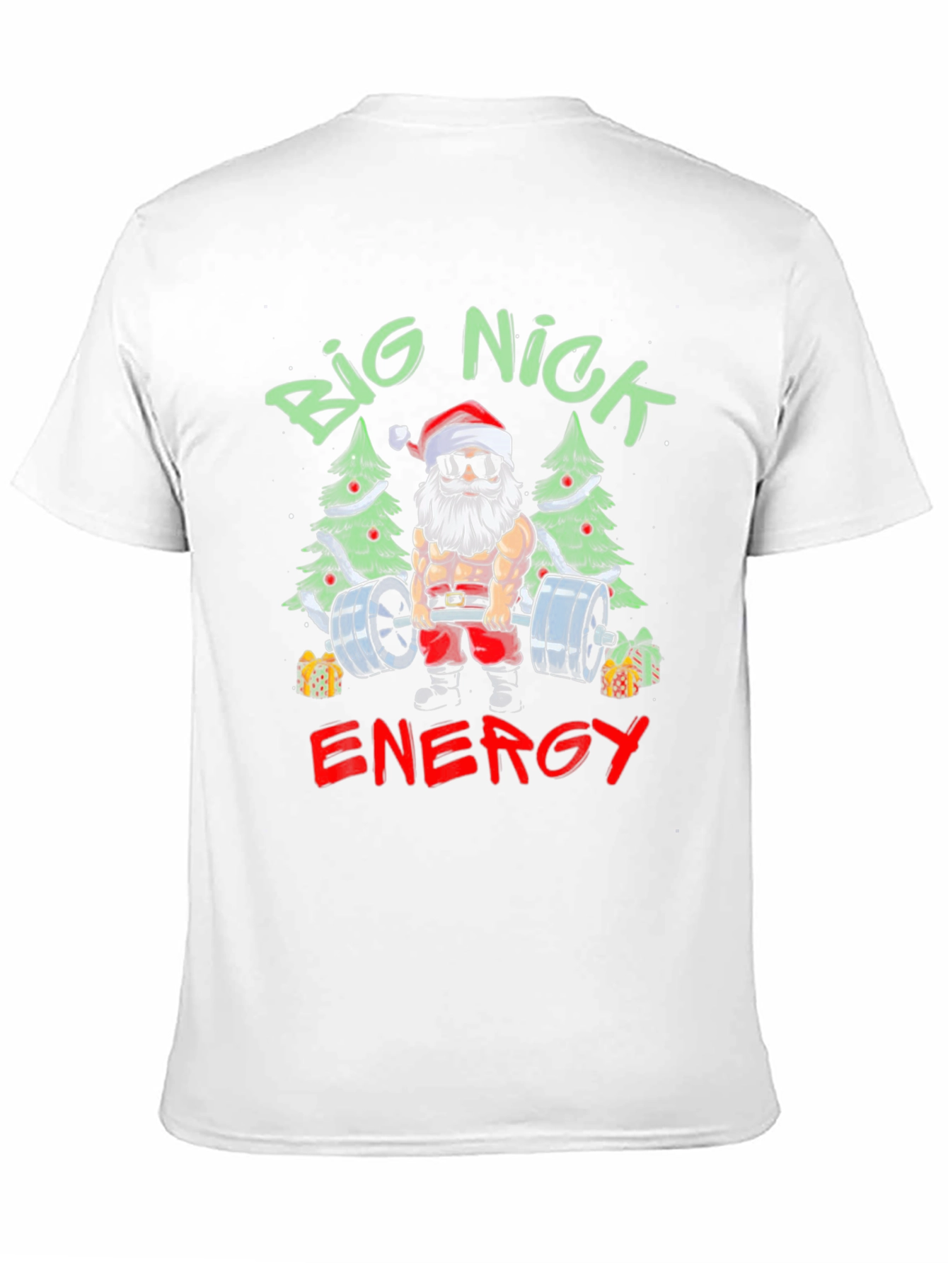 Big Nick Energy Santa T-Shirt - Christmas Gym Wear