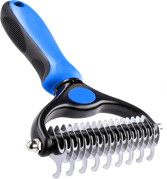 Deshedding Brush- Double-Sided Pet Grooming Tool D - Top Rated