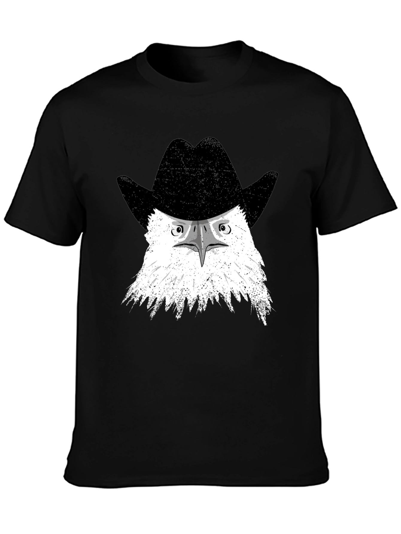 Eagle Cowboy Hat Graphic Tee - Mens Black T-Shirt