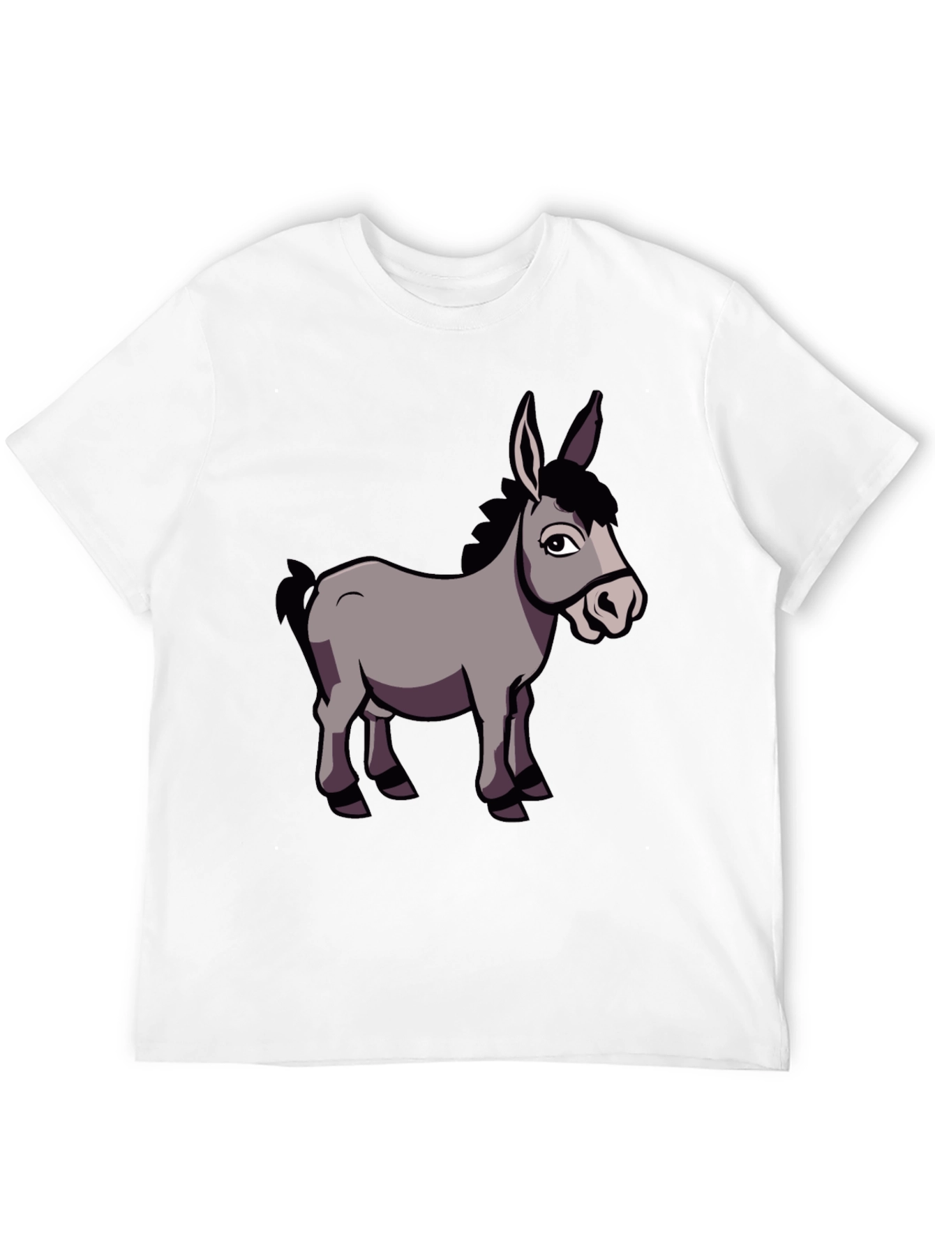 Funny Donkey Graphic T-Shirt Black Crew Neck