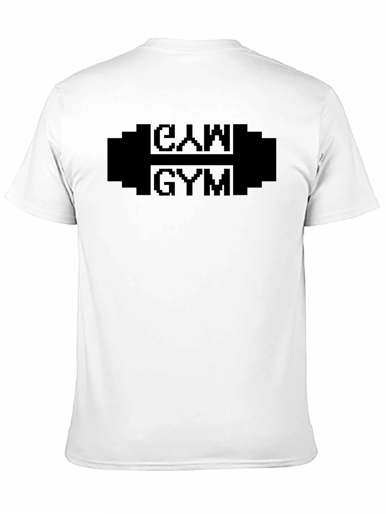 CAM Gym Black T-Shirt - Pixelated Weightlifting Design