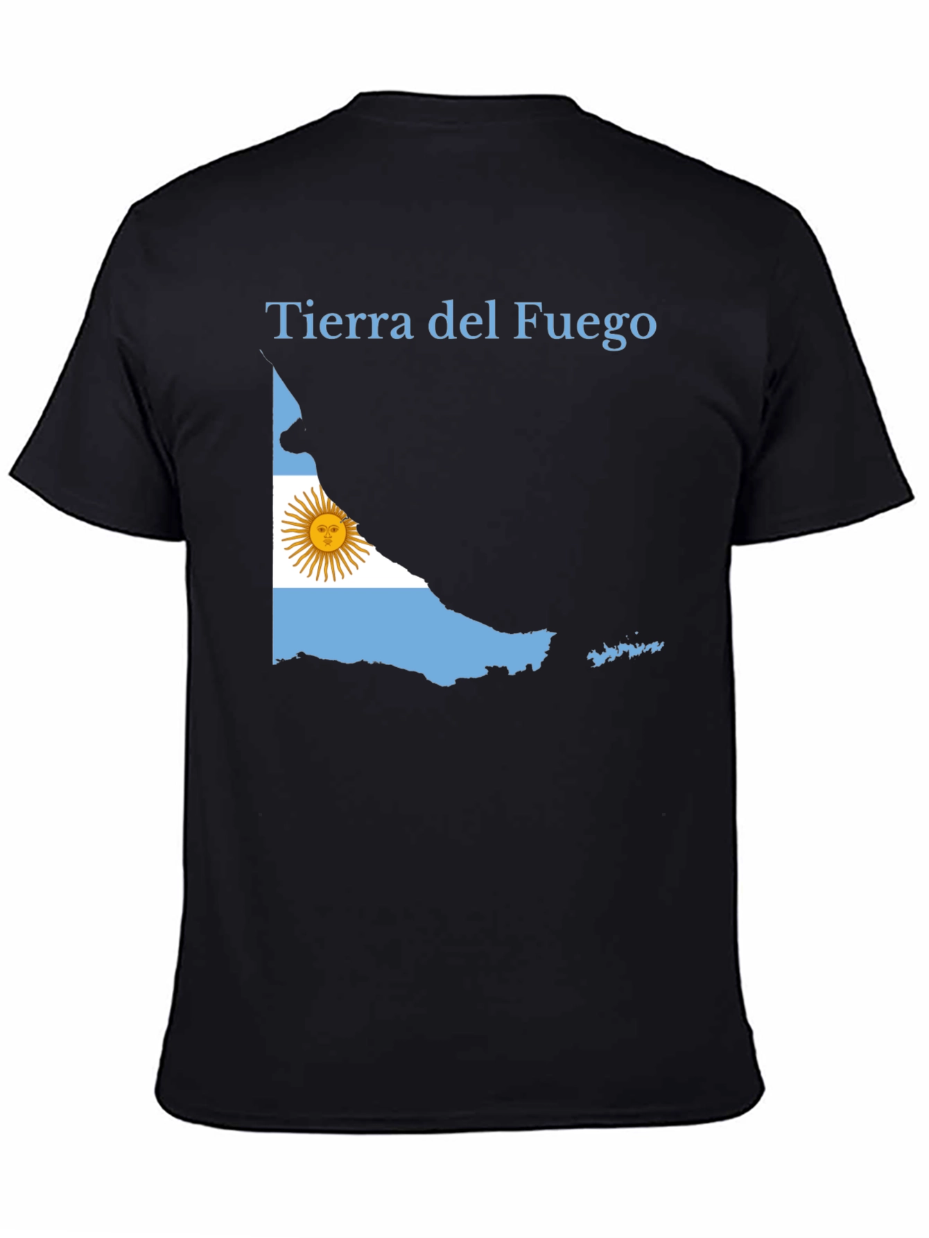 Tierra del Fuego Argentina Flag Black T-Shirt