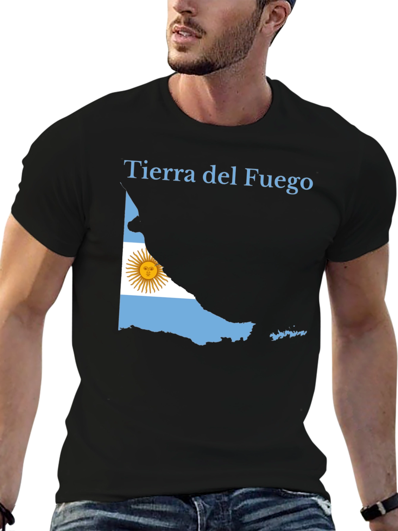 Tierra del Fuego Argentina Flag Black T-Shirt