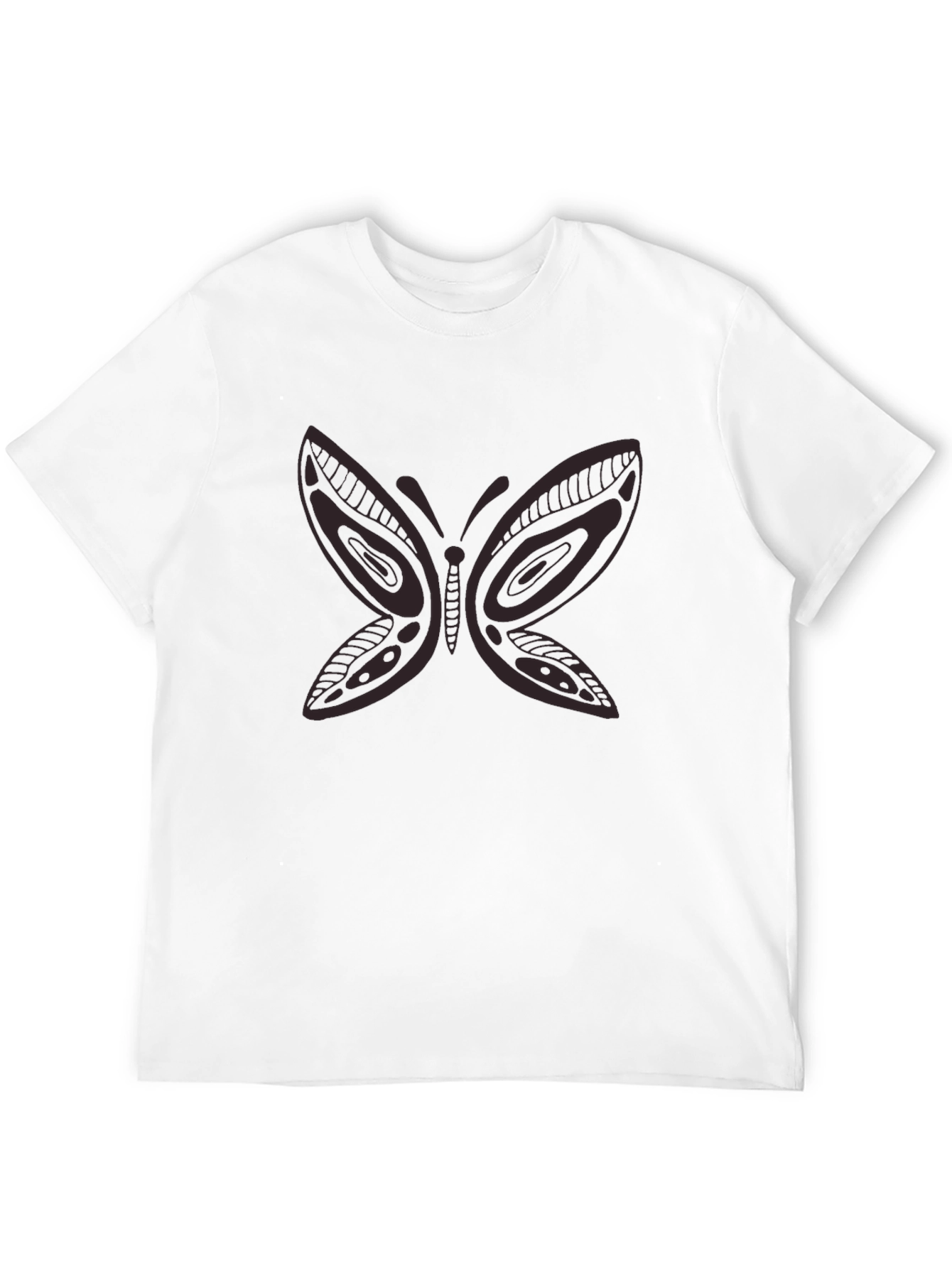 Butterfly Graphic Print Black T-Shirt
