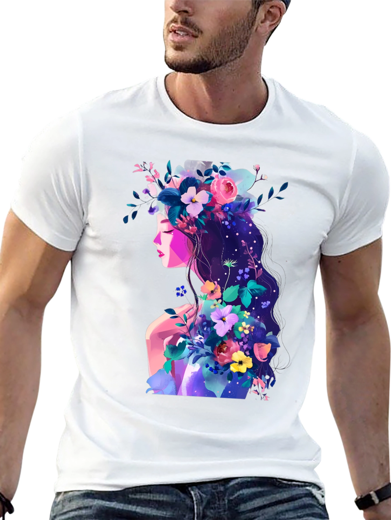 Floral Woman Graphic T-Shirt