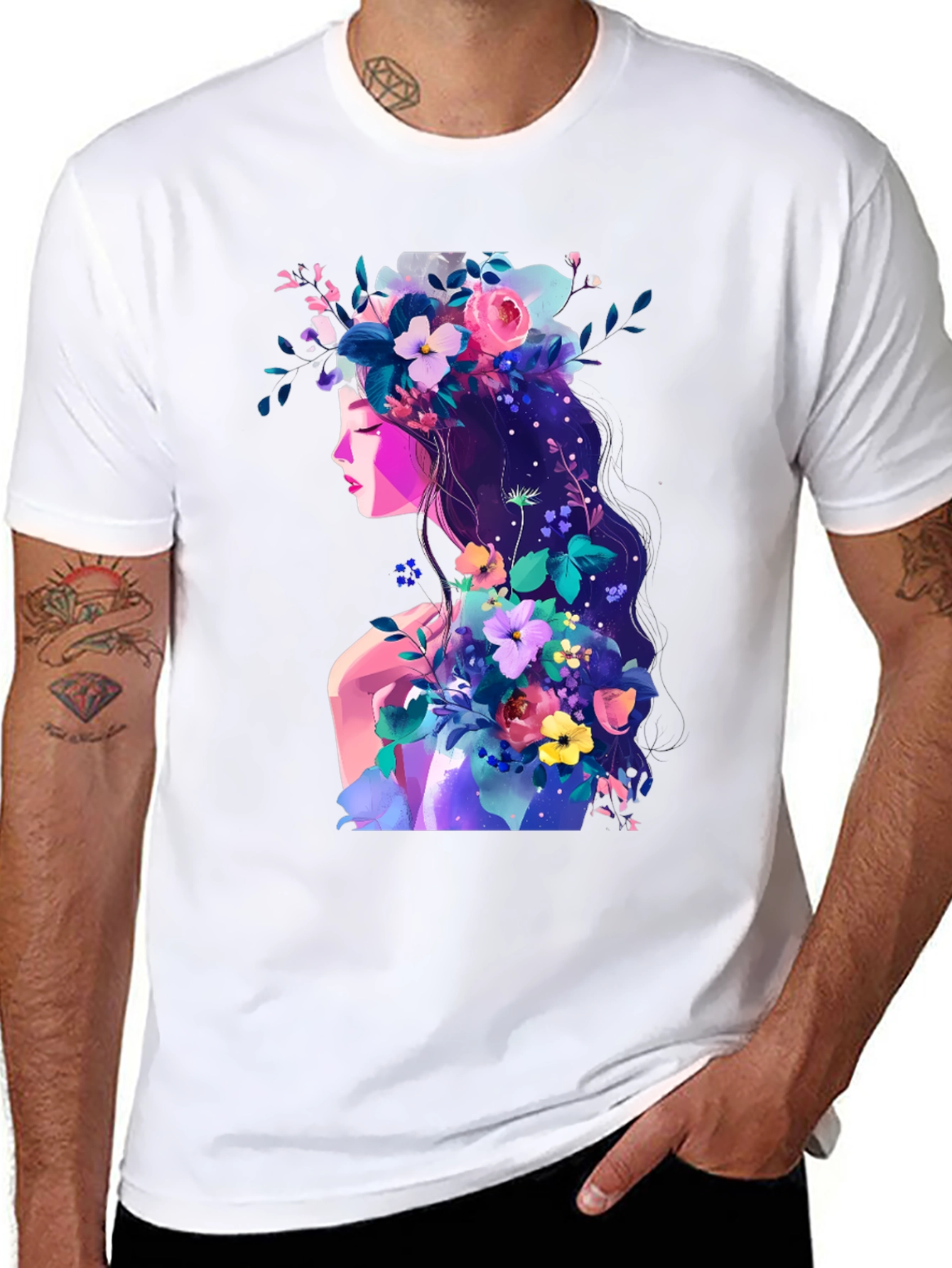 Floral Woman Graphic T-Shirt