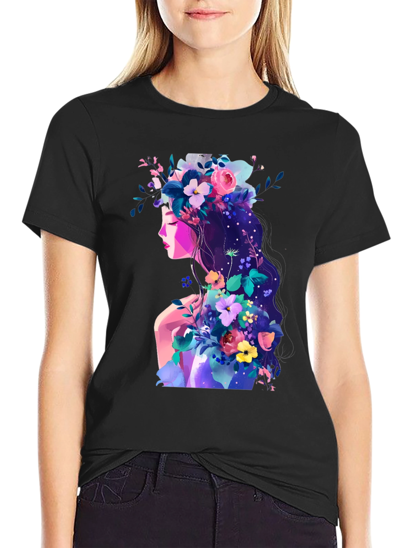 Floral Woman Graphic T-Shirt