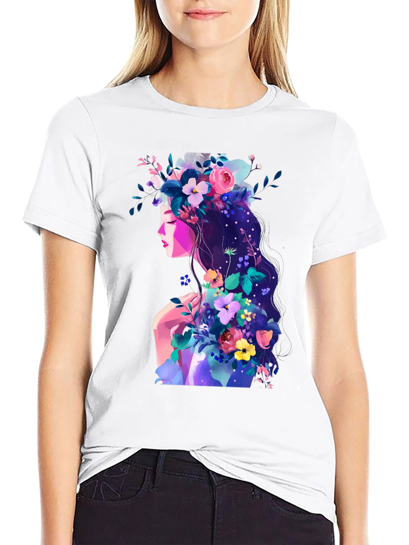 Floral Woman Graphic T-Shirt