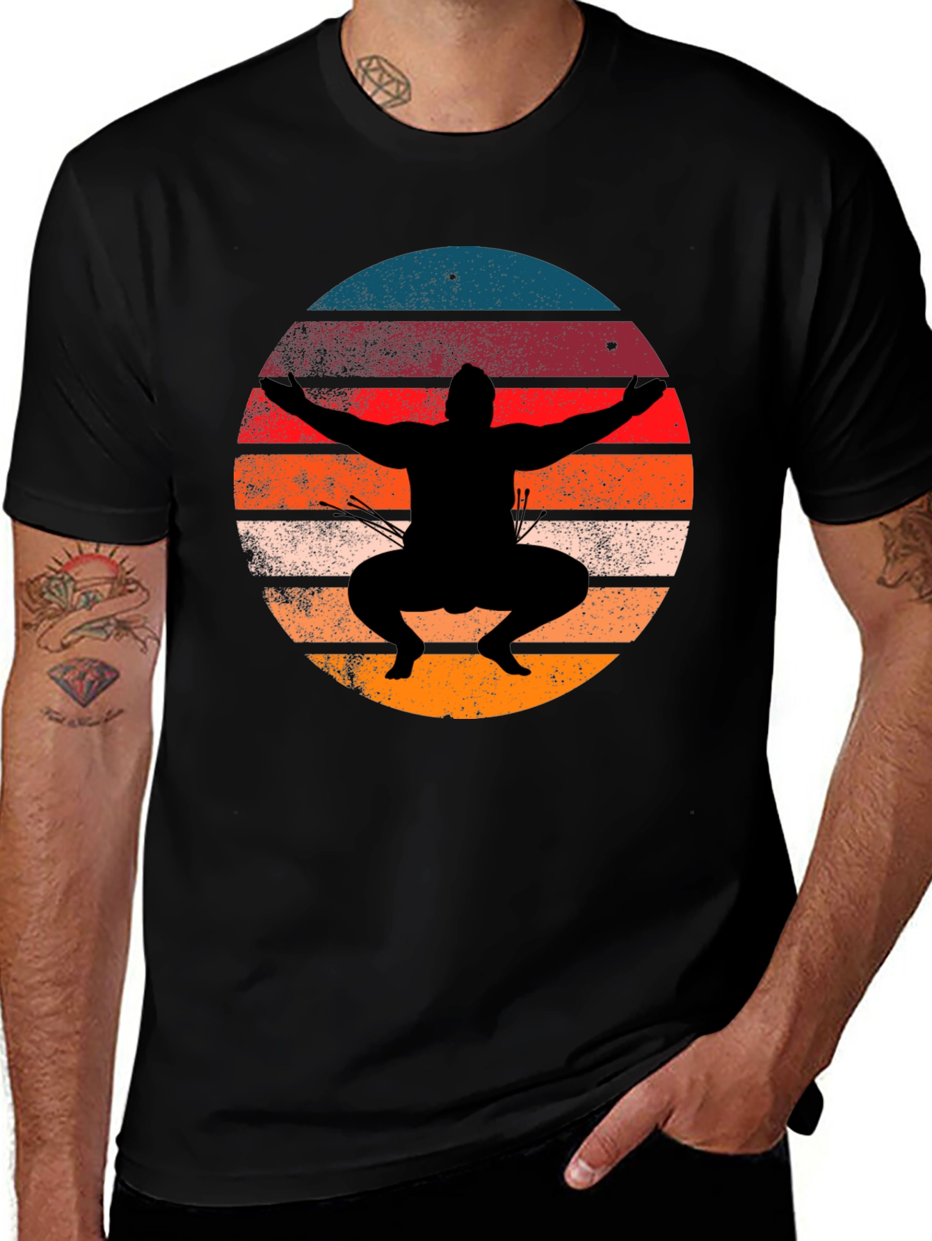 Sunset Sumo Wrestler Graphic Tee