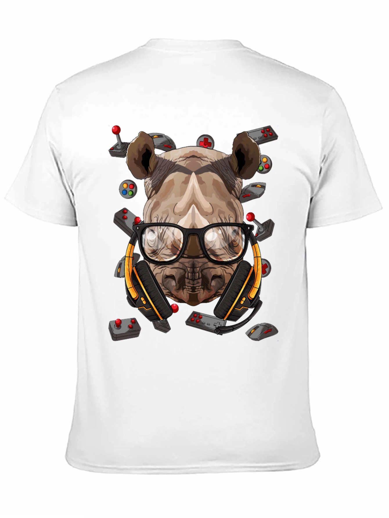 Gamer Rhino Graphic T-Shirt - Black Cotton Tee