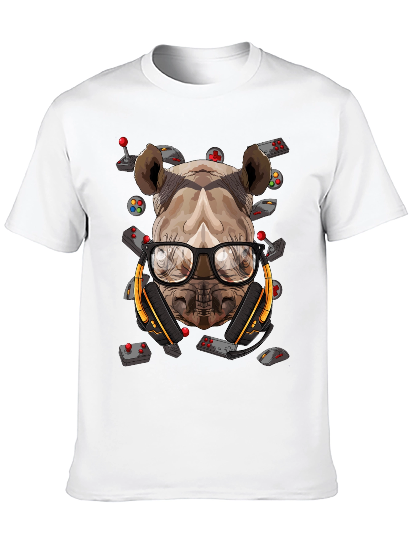 Gamer Rhino Graphic T-Shirt - Black Cotton Tee