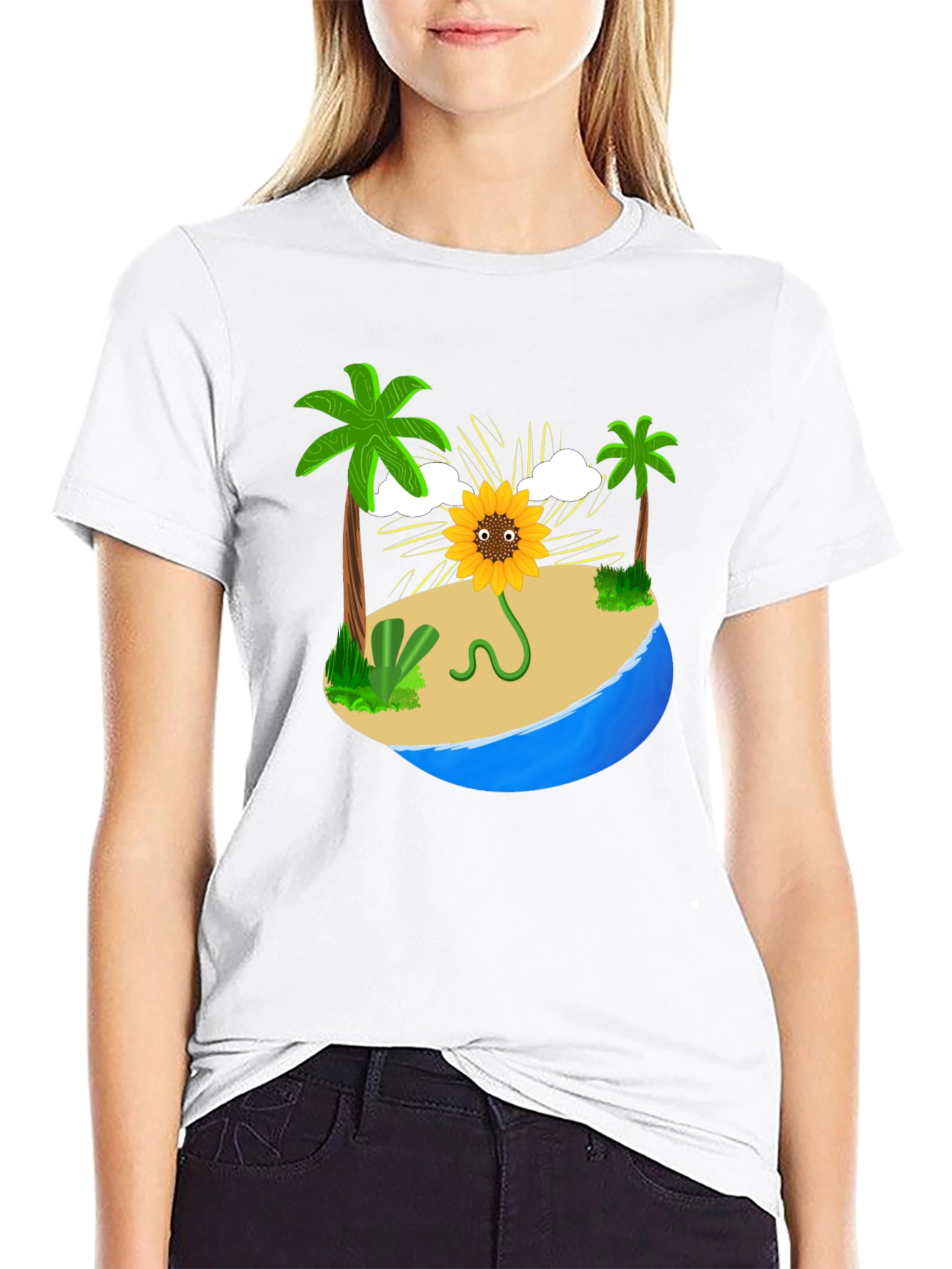 Sunflower Island Graphic Tee - Mens Black T-Shirt