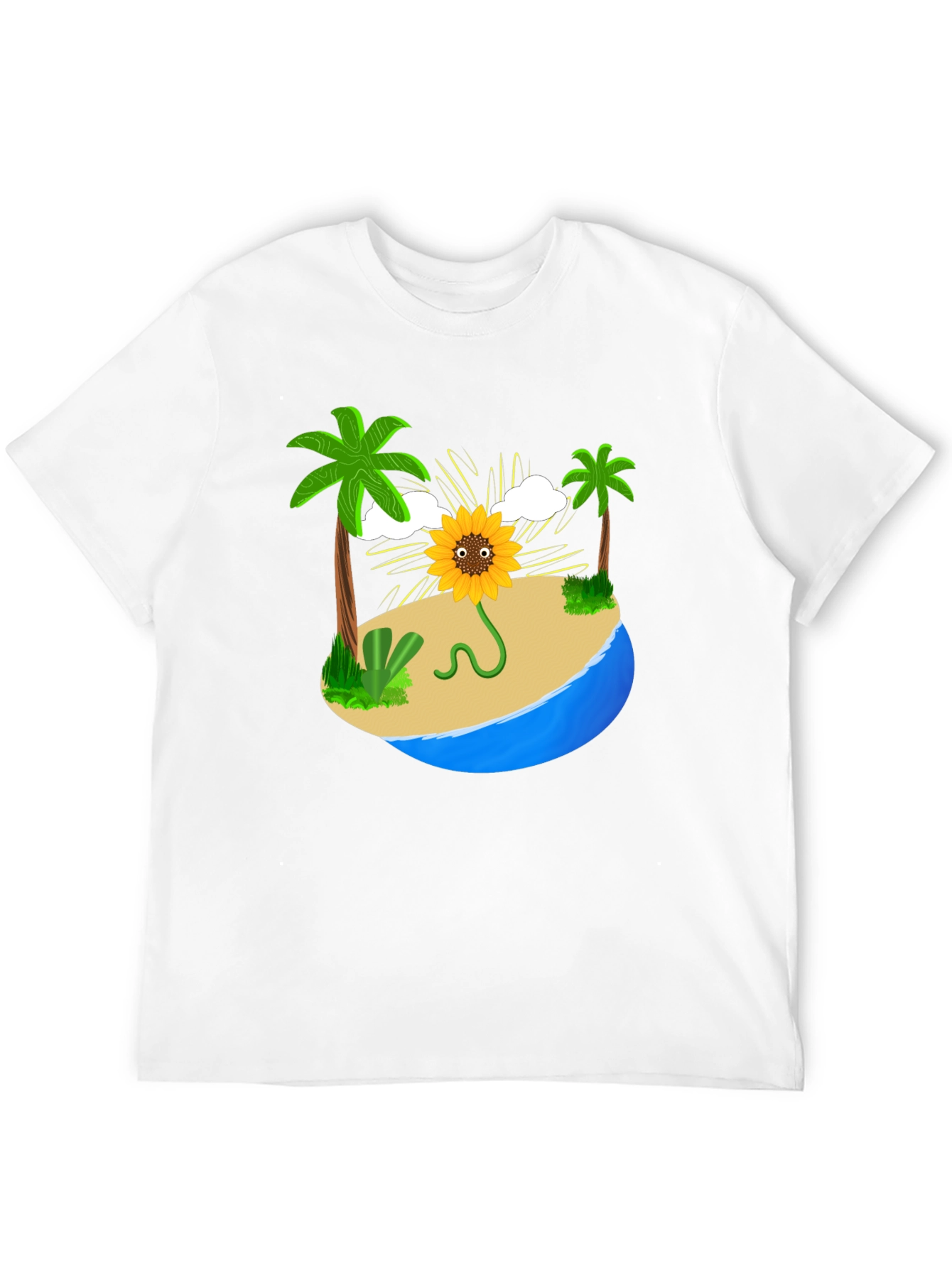 Sunflower Island Graphic Tee - Mens Black T-Shirt