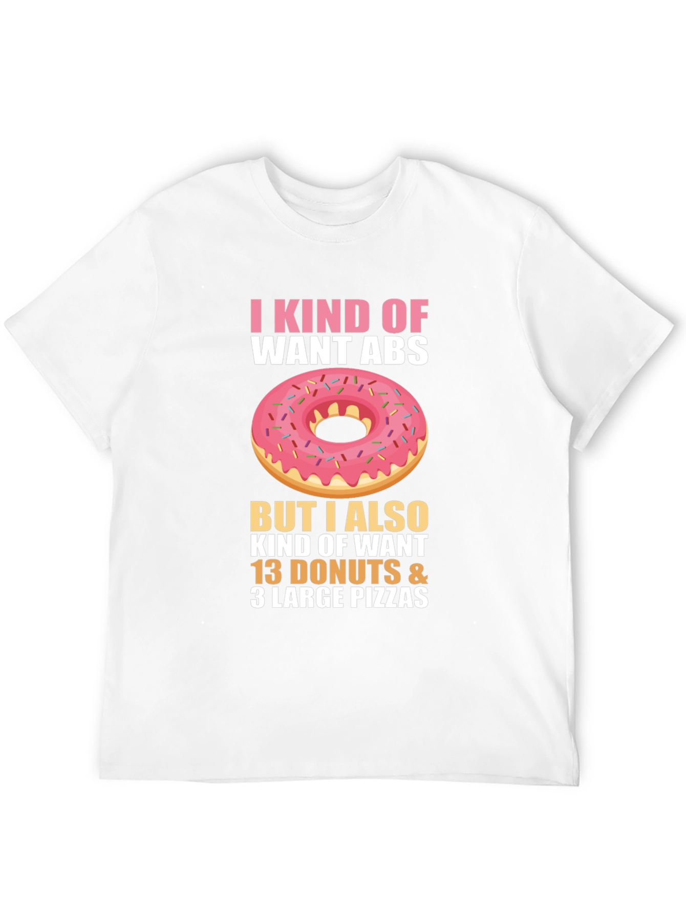 Funny Donut & Pizza Abs T-Shirt