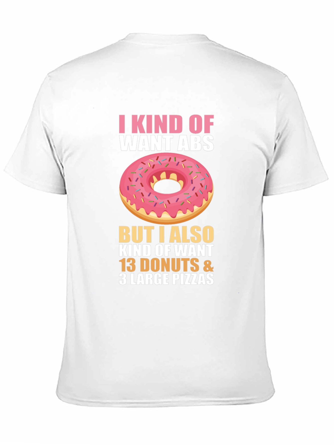 Funny Donut & Pizza Abs T-Shirt
