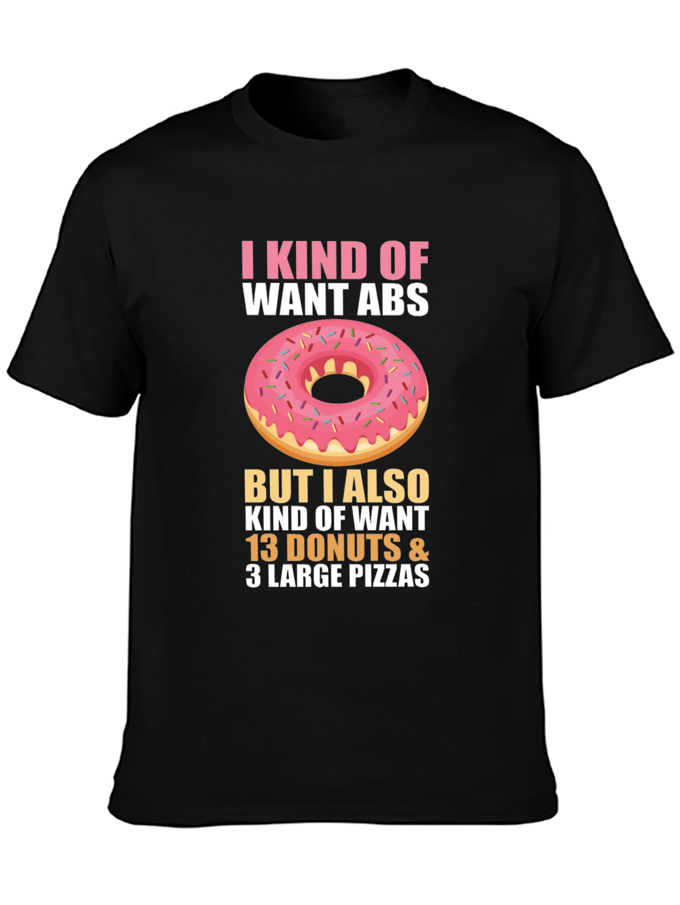 Funny Donut & Pizza Abs T-Shirt