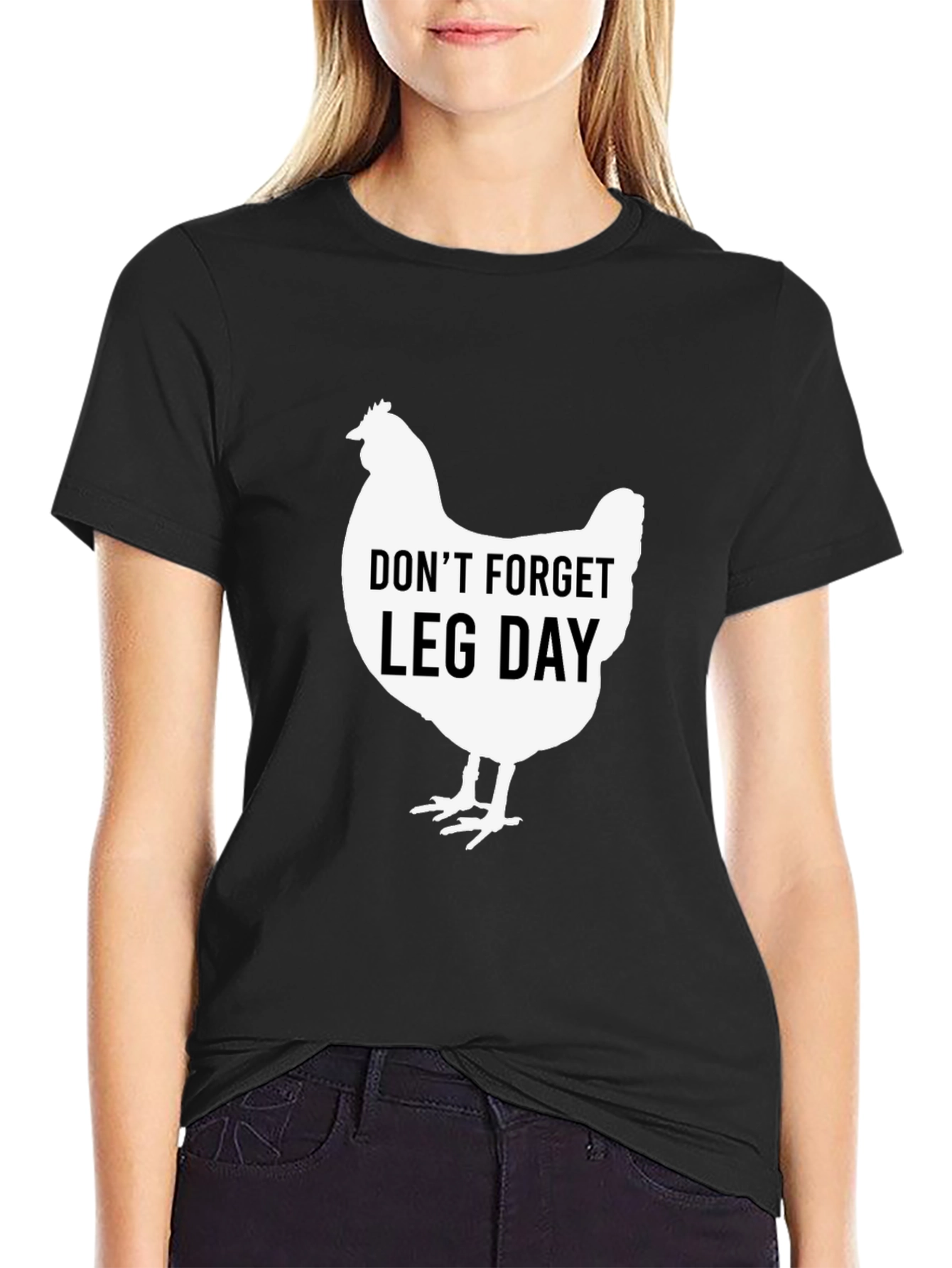 Funny Leg Day Chicken Graphic T-Shirt