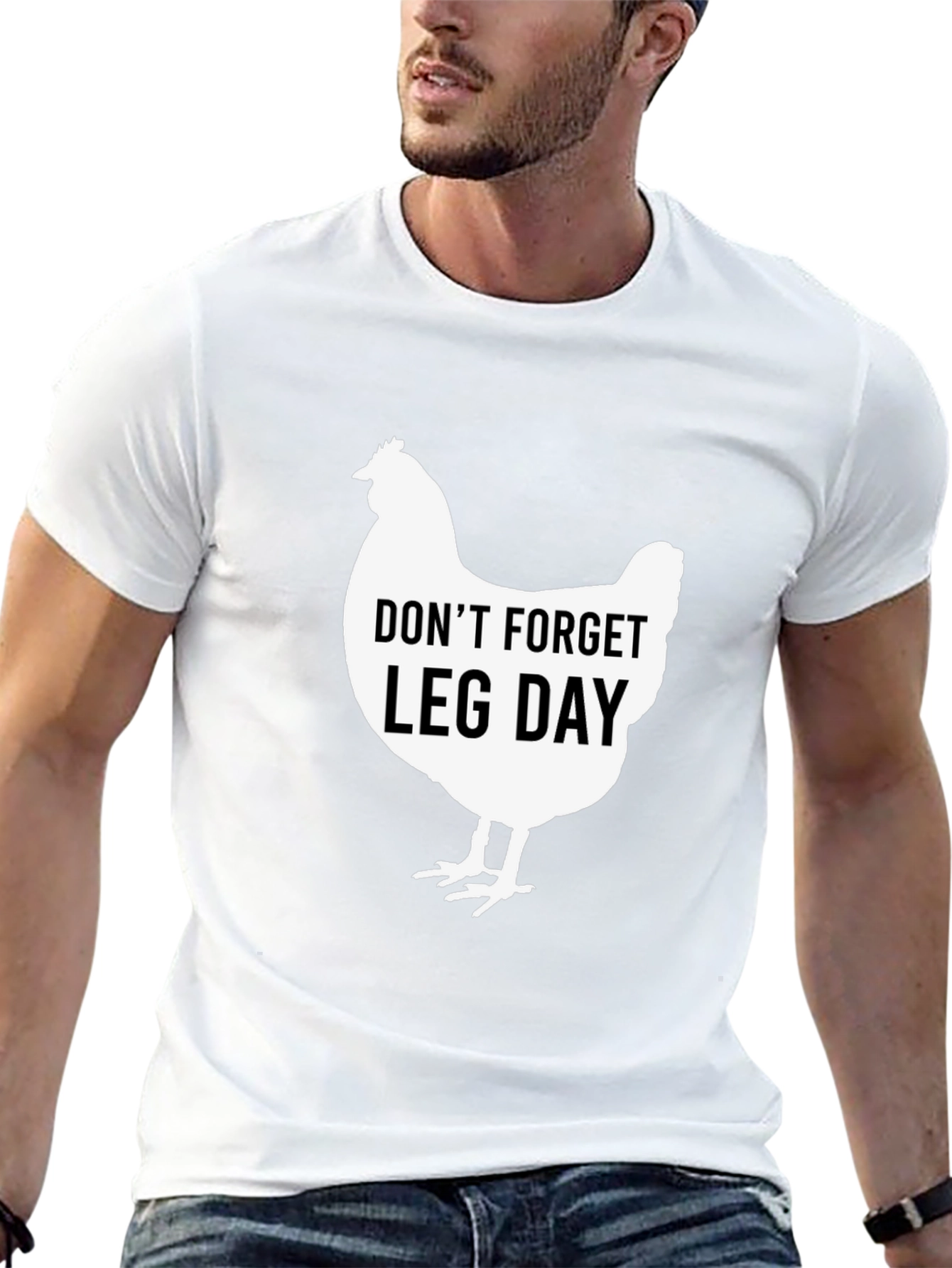 Funny Leg Day Chicken Graphic T-Shirt