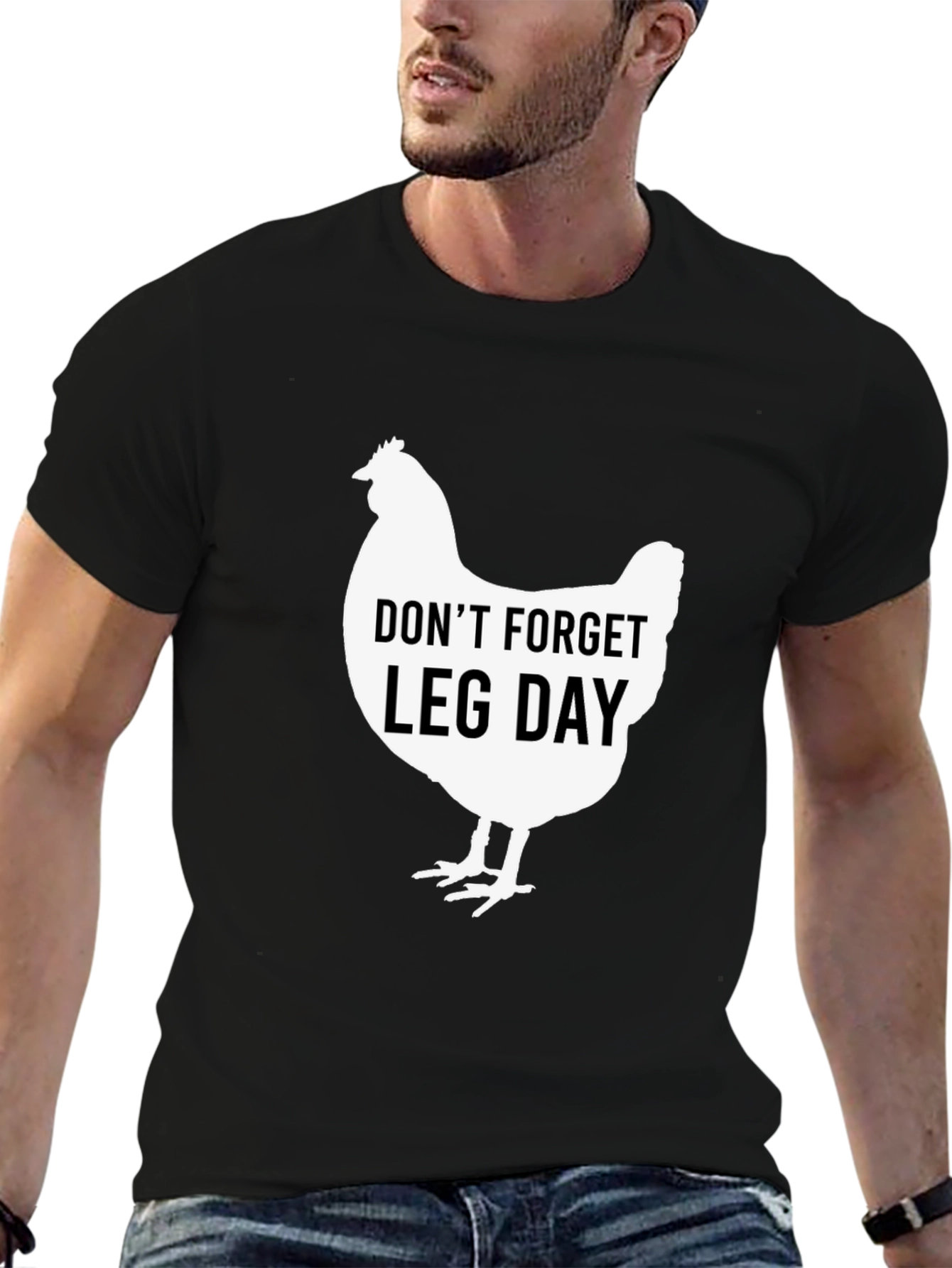 Funny Leg Day Chicken Graphic T-Shirt