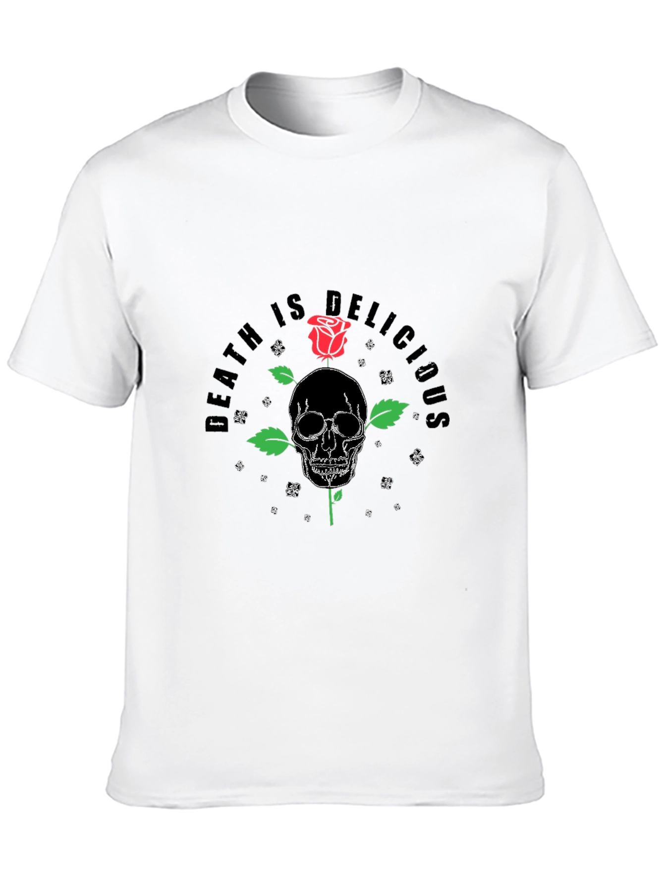 Death is Delicious Skull Rose T-Shirt