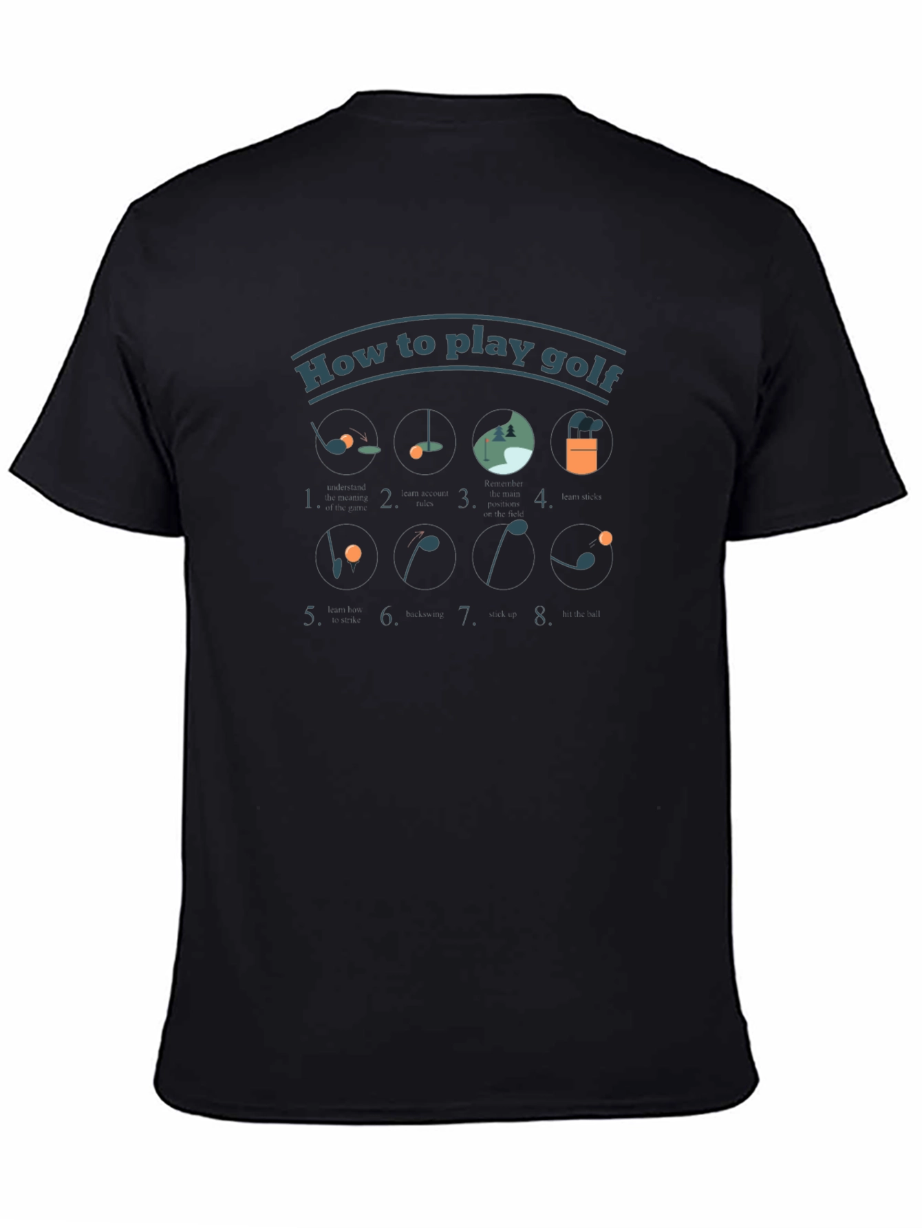 Golf How to Play Black T-Shirt
