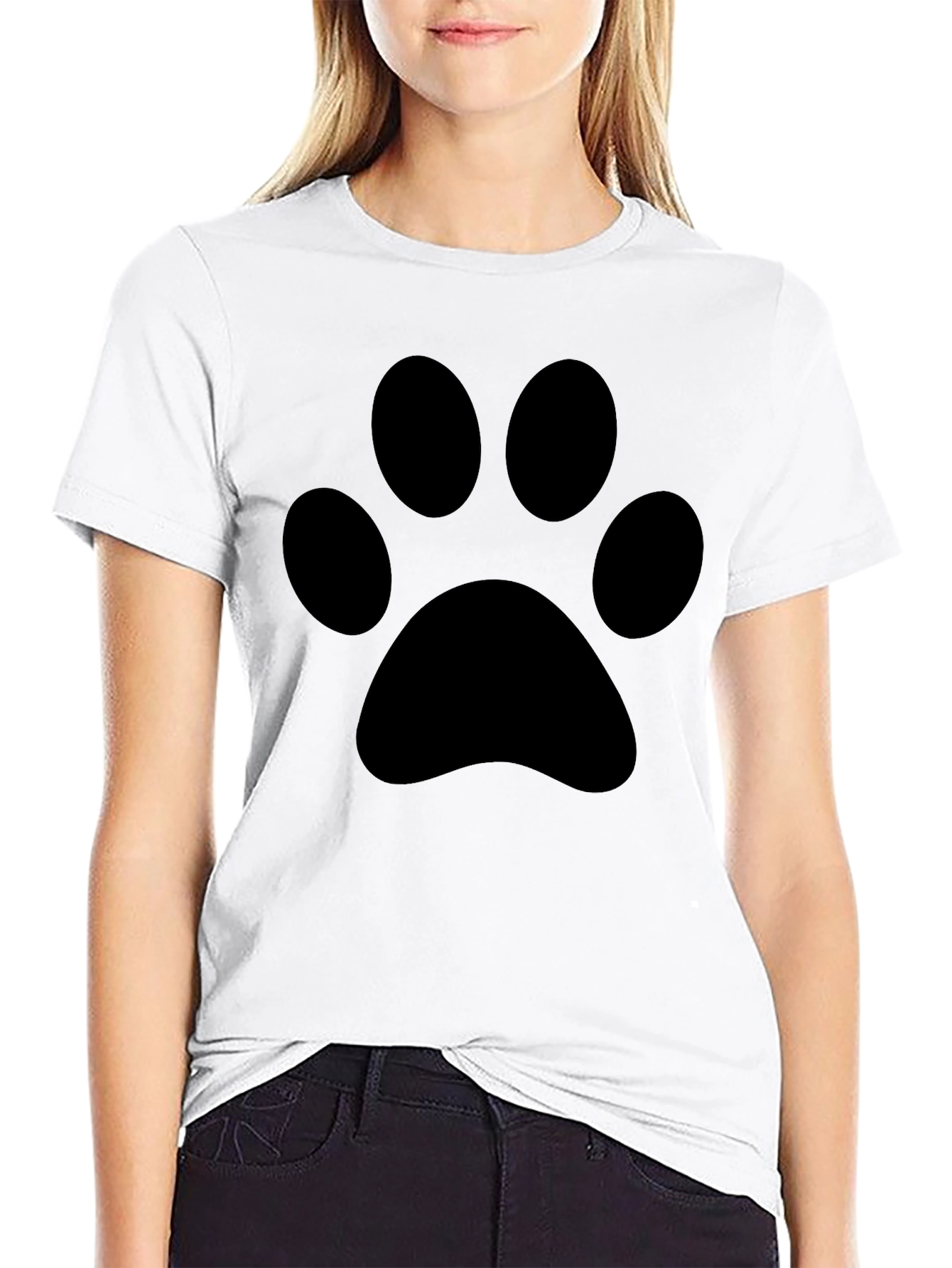 Black Paw Print T-Shirt