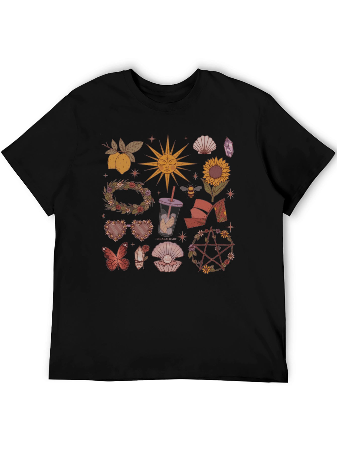 Mystical Symbols Black T-Shirt