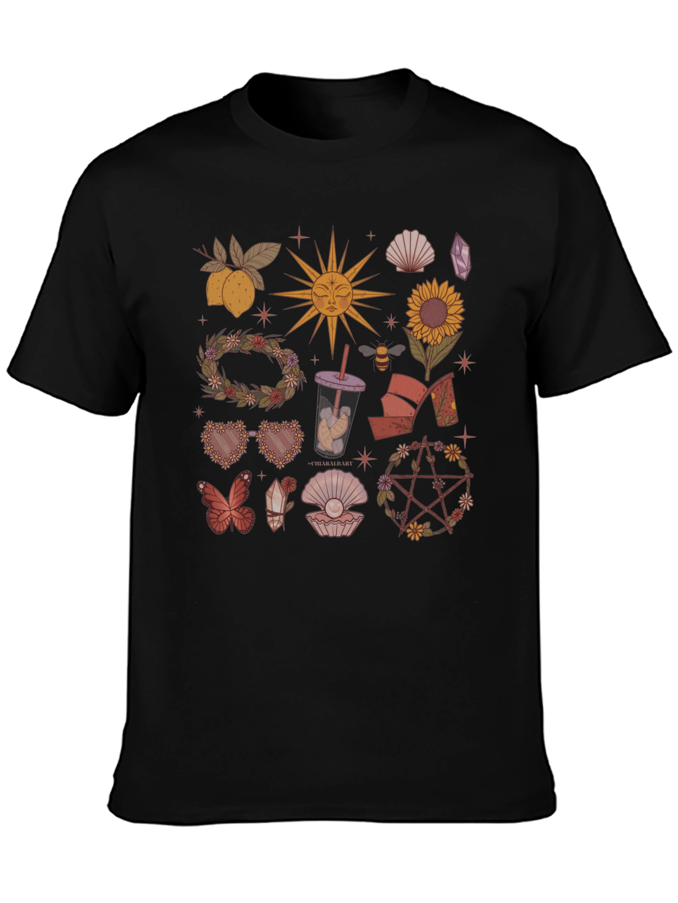 Mystical Symbols Black T-Shirt