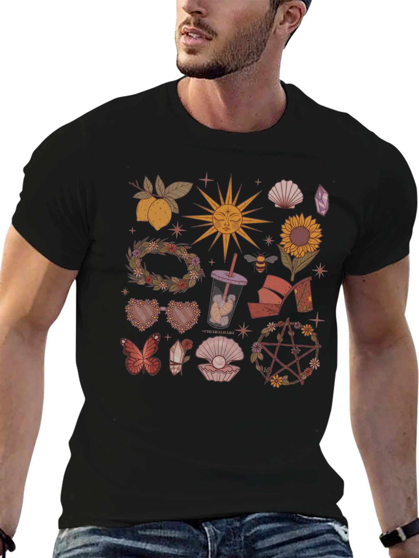 Mystical Symbols Black T-Shirt