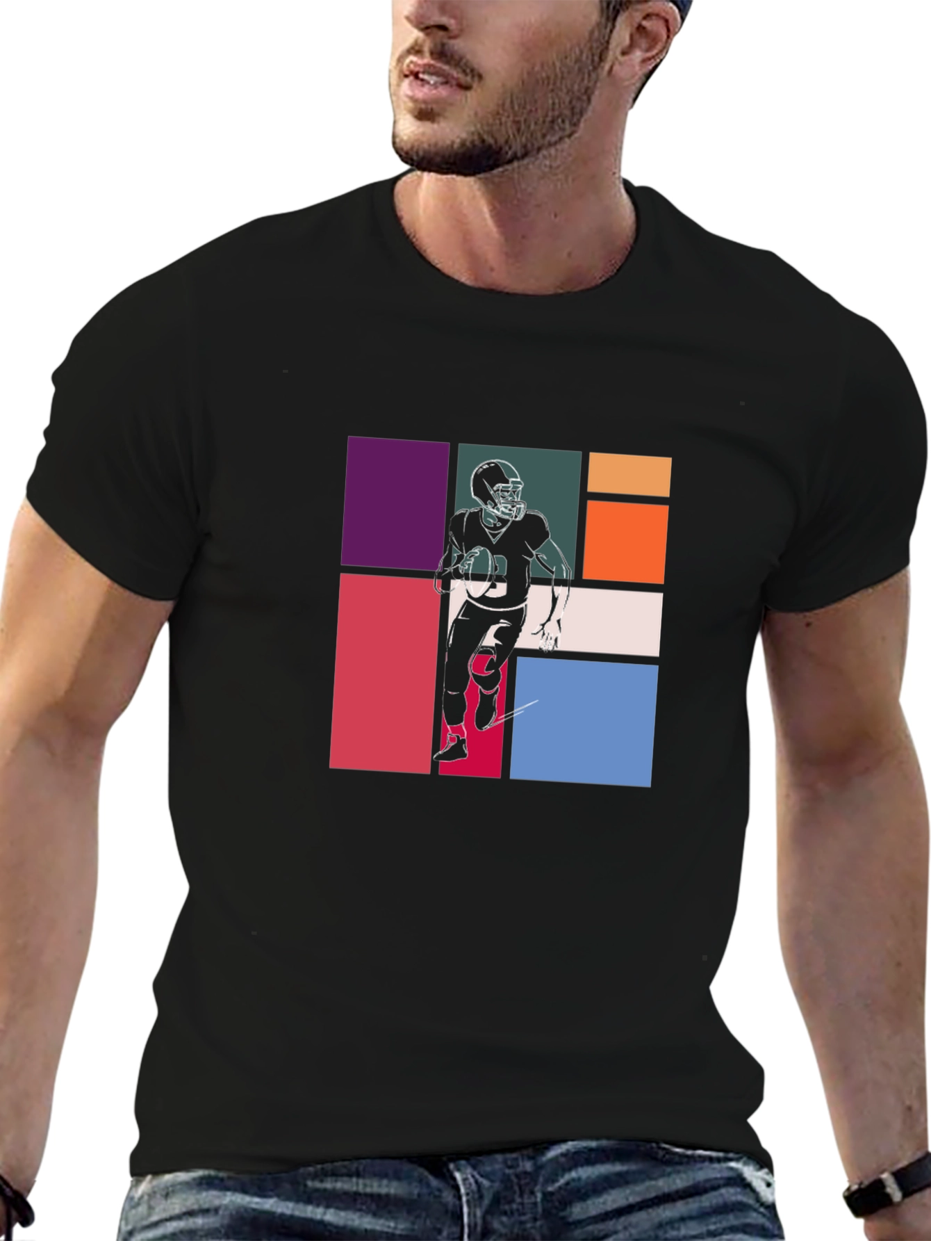 Retro Football Player Graphic Tee
