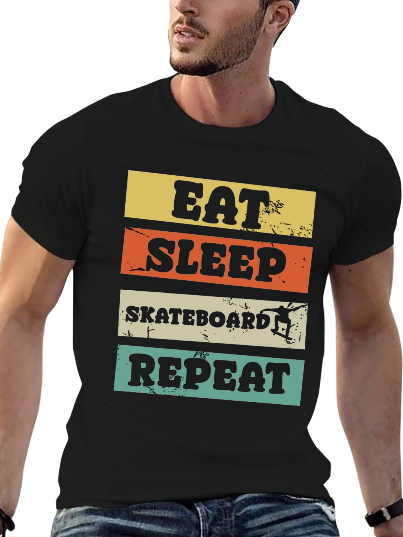 Eat Sleep Skateboard Repeat Graphic Tee